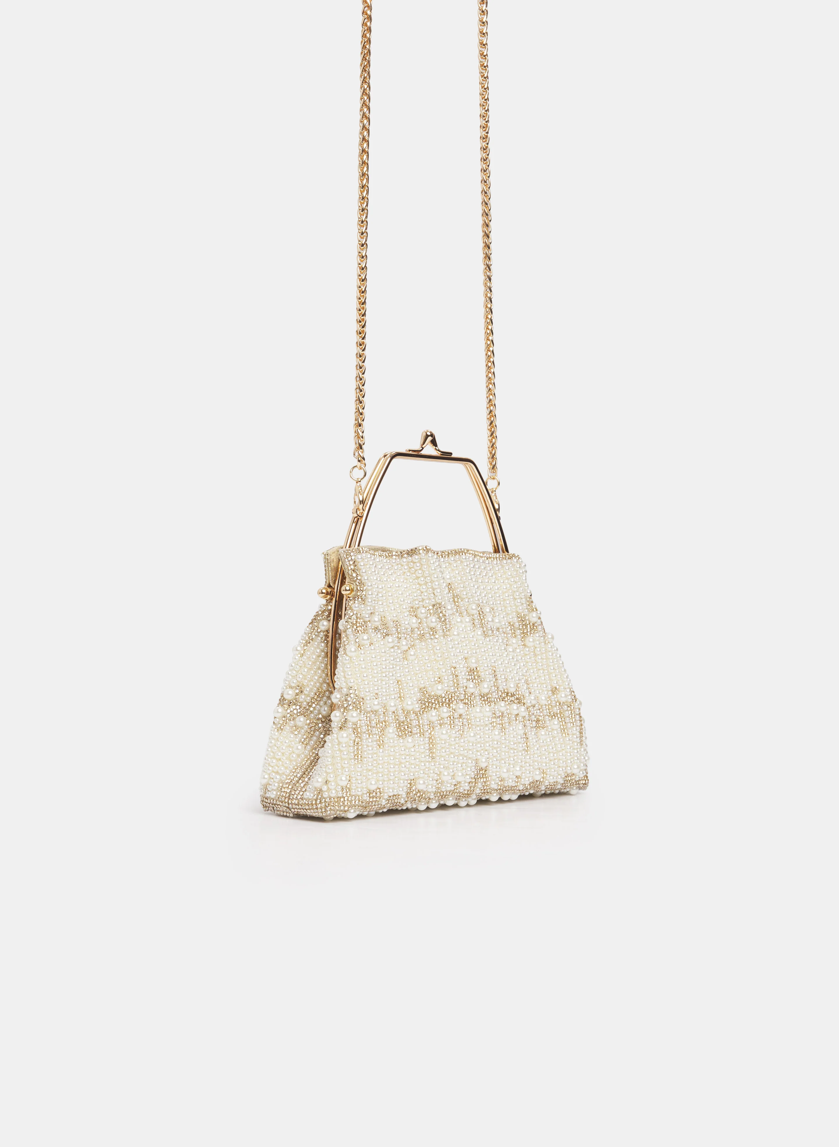 Pearl Embellished Box Clutch - Image 3