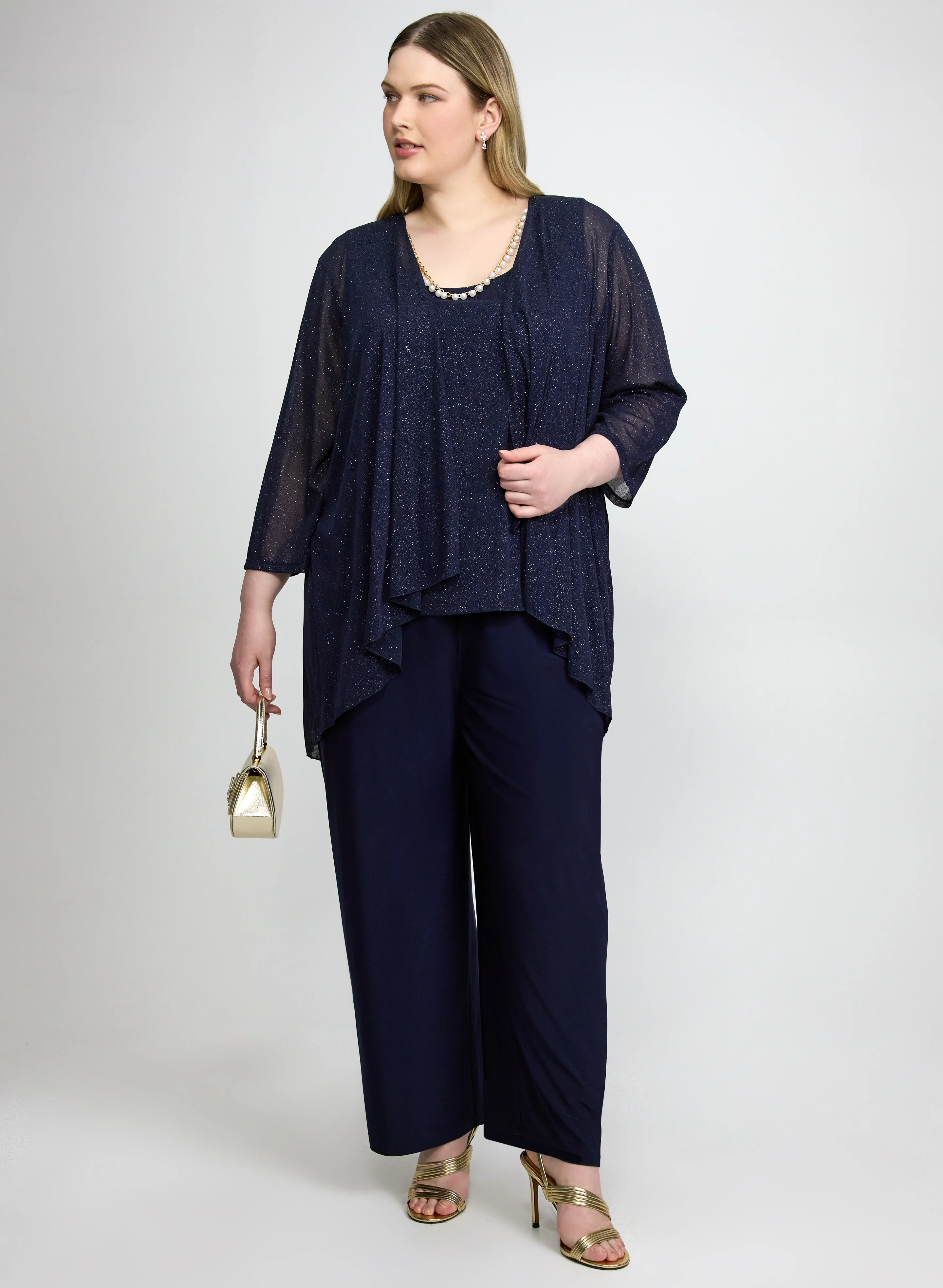 Glitter Jacket, Top & Pants Set