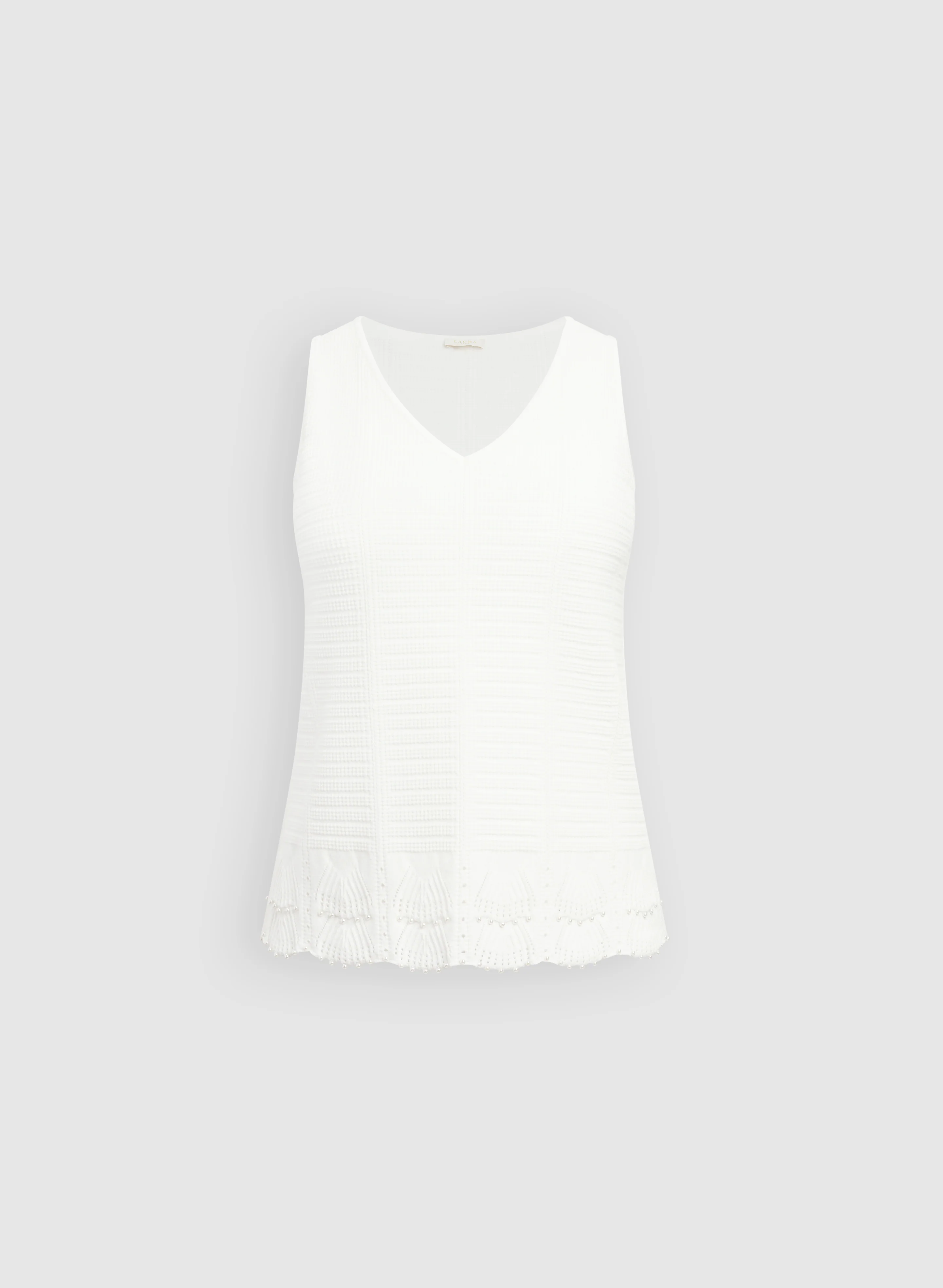 Pearl Embellished Knit Tank Top - Image 6