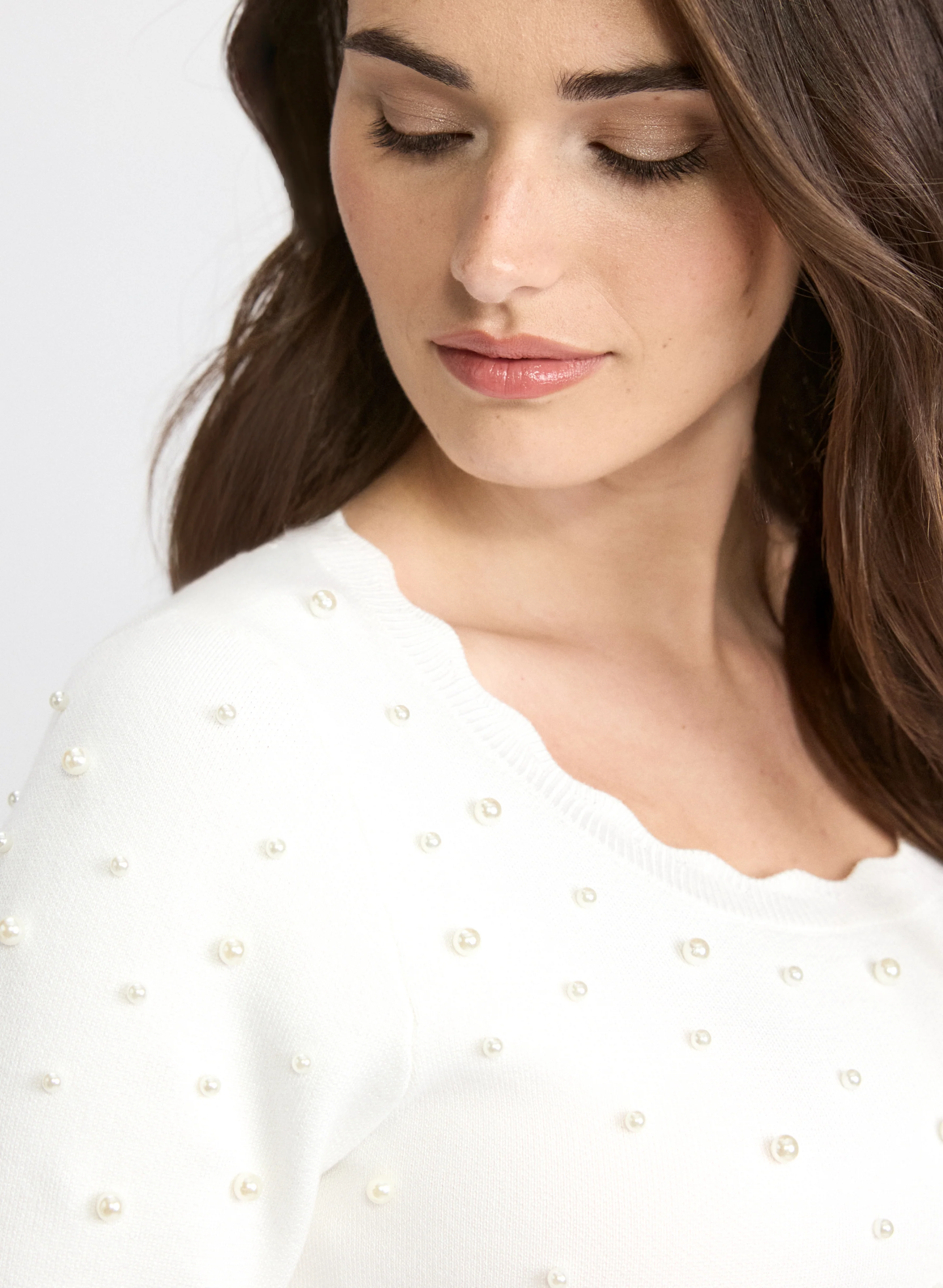 Pearl Embellished Sweater Dress - Image 5