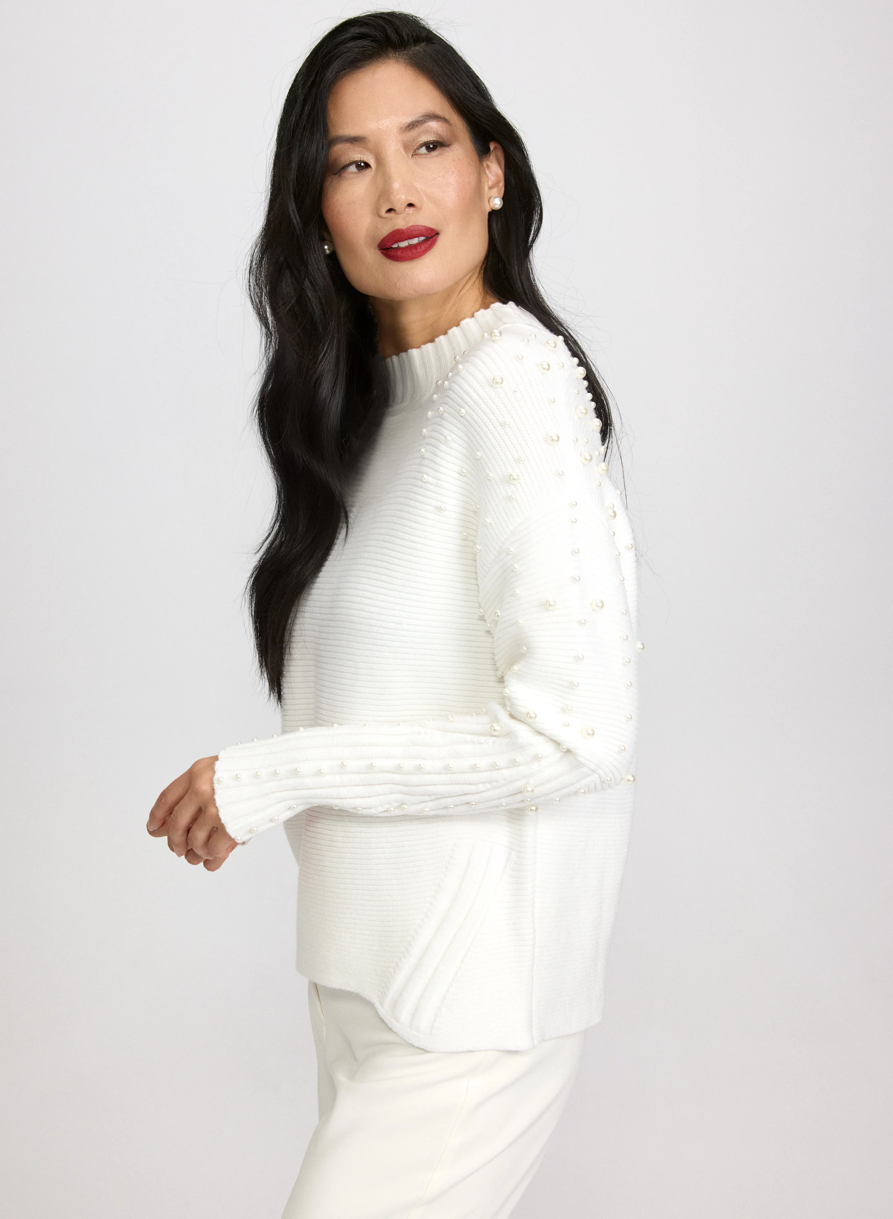 Pearl Embellished Sweater - Image 2
