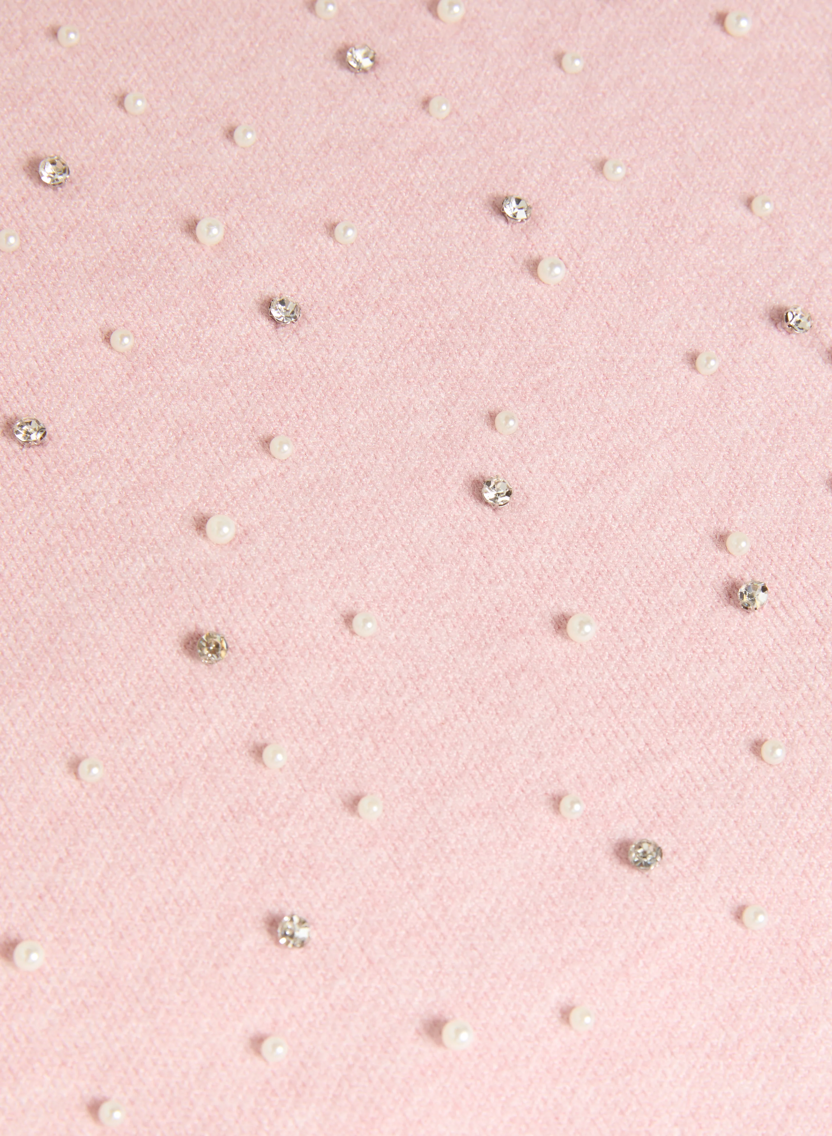 Pearl & Rhinestone Trim Sweater - Image 6