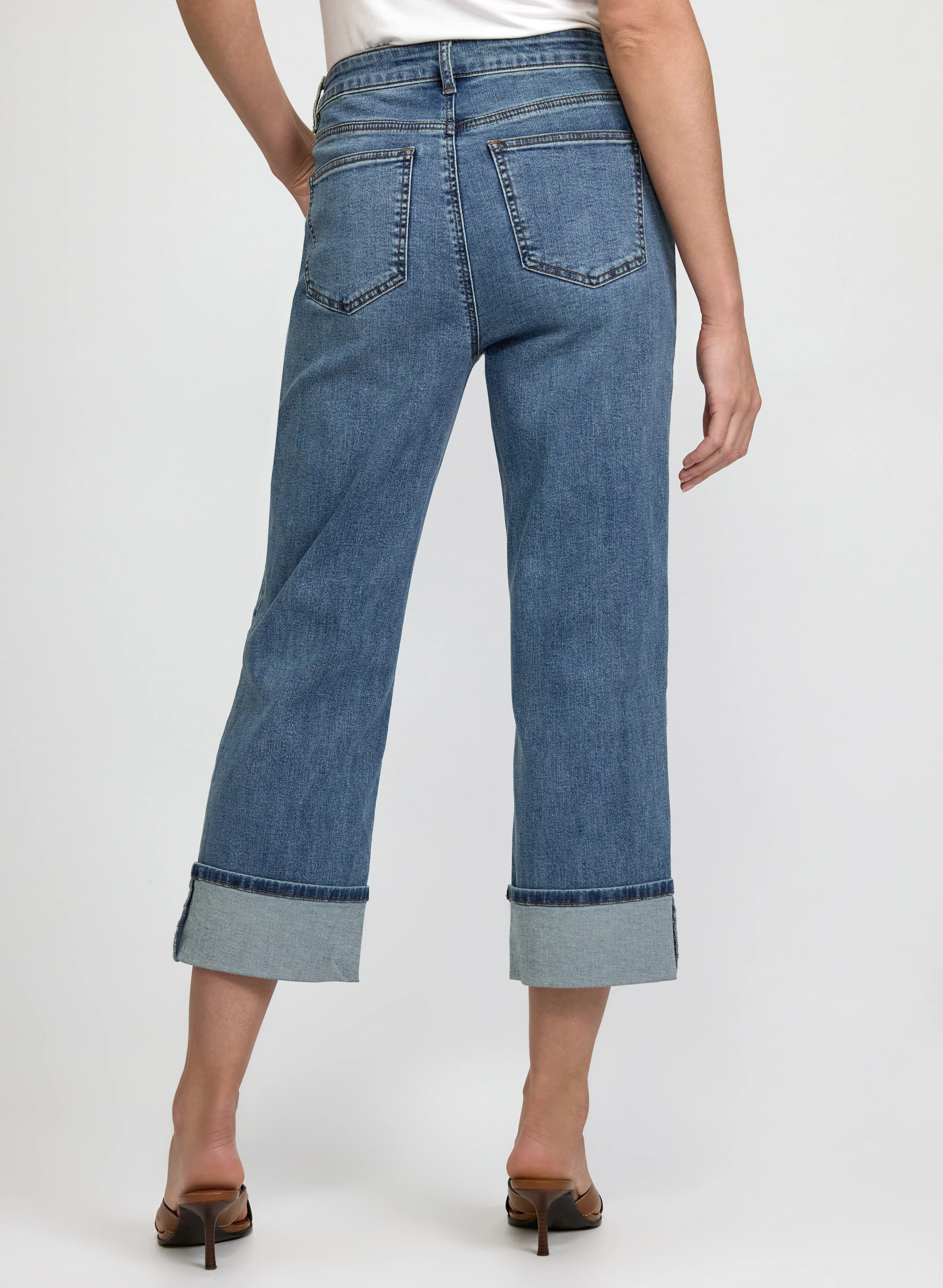 Pinched Seam Denim Capris - Image 4