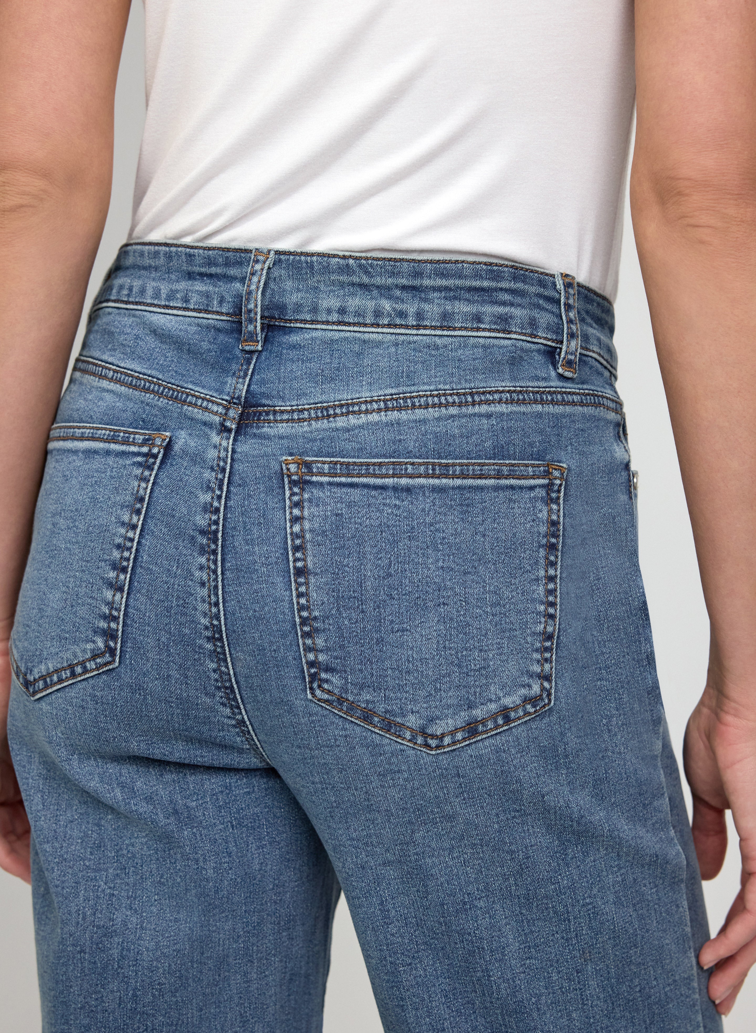 Pinched Seam Denim Capris - Image 6