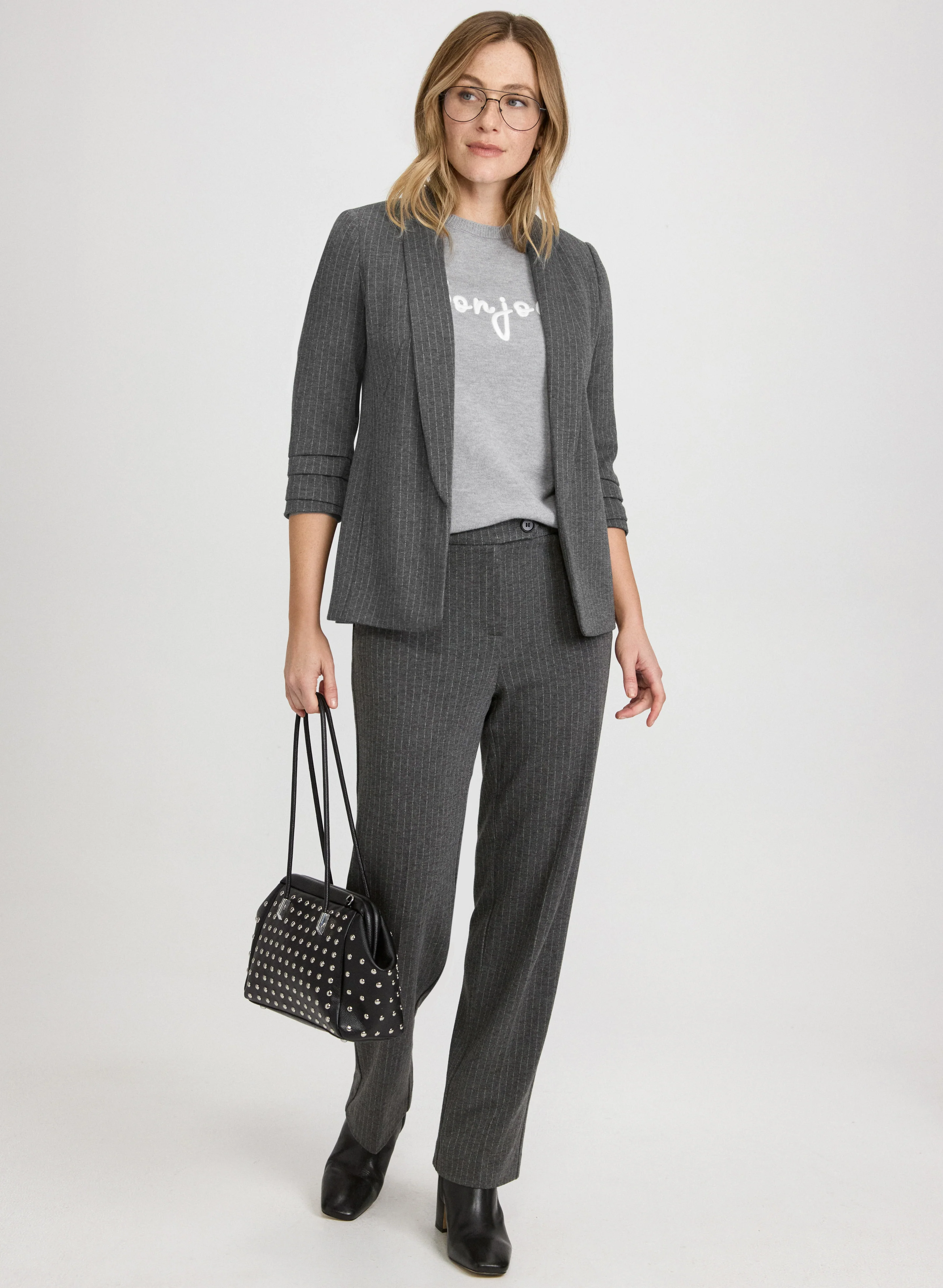 Pinstripe Shawl Collar Jacket - Image 6