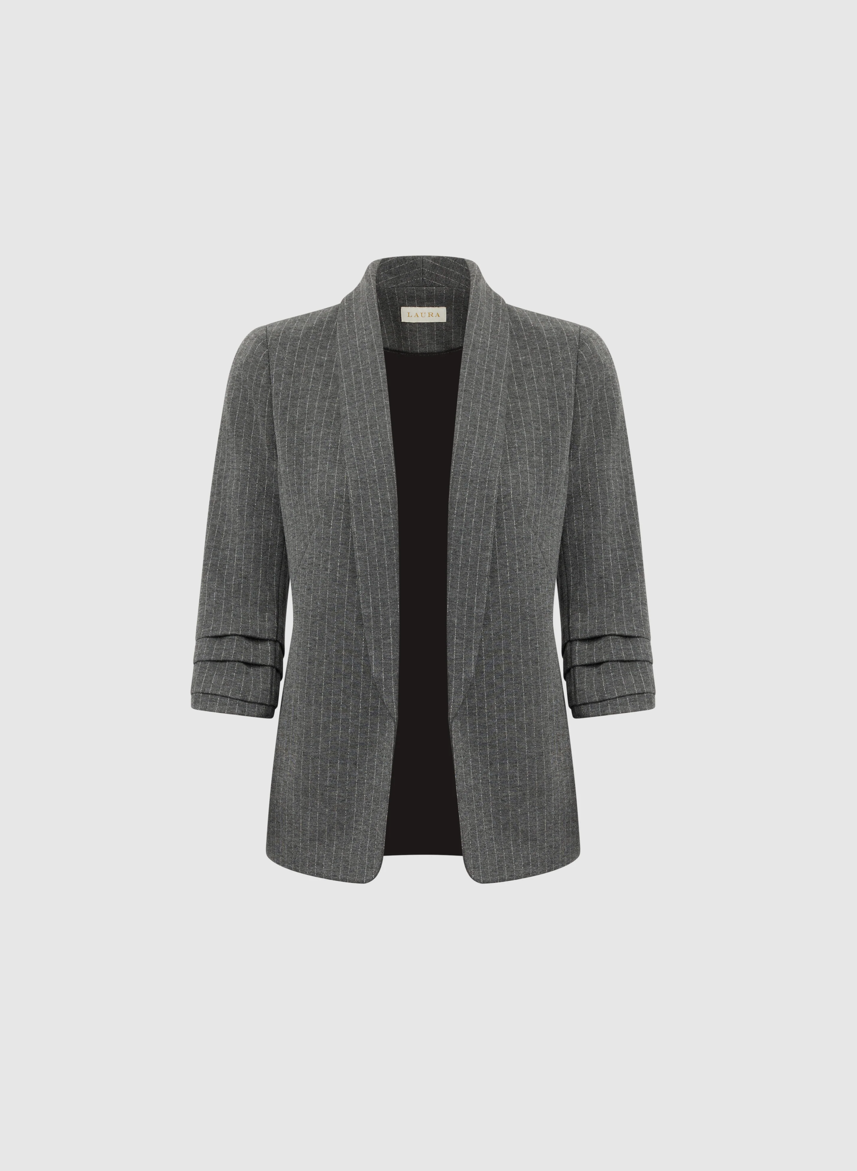 Pinstripe Shawl Collar Jacket - Image 7