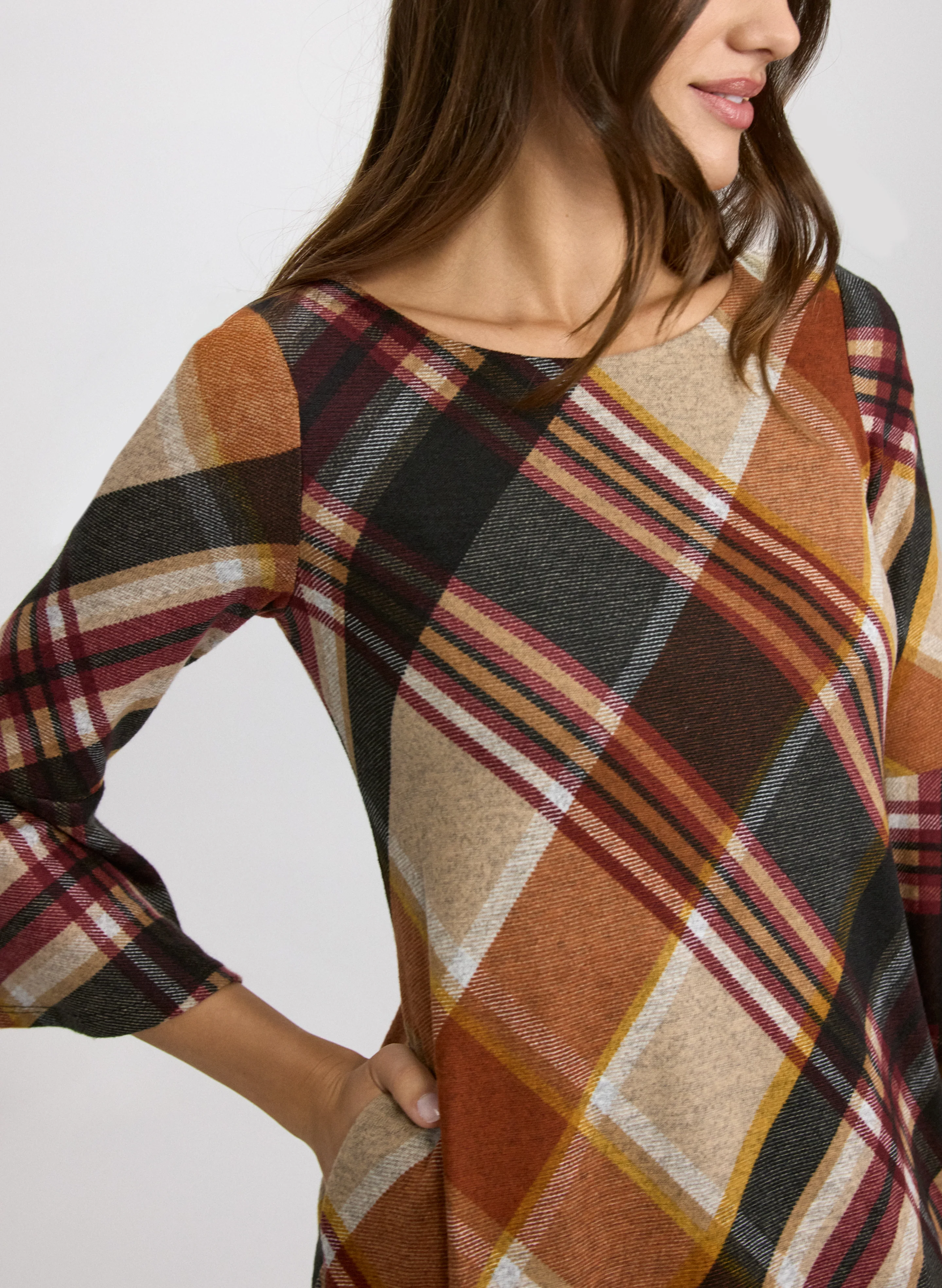 Plaid Bell Sleeve Dress - Image 5