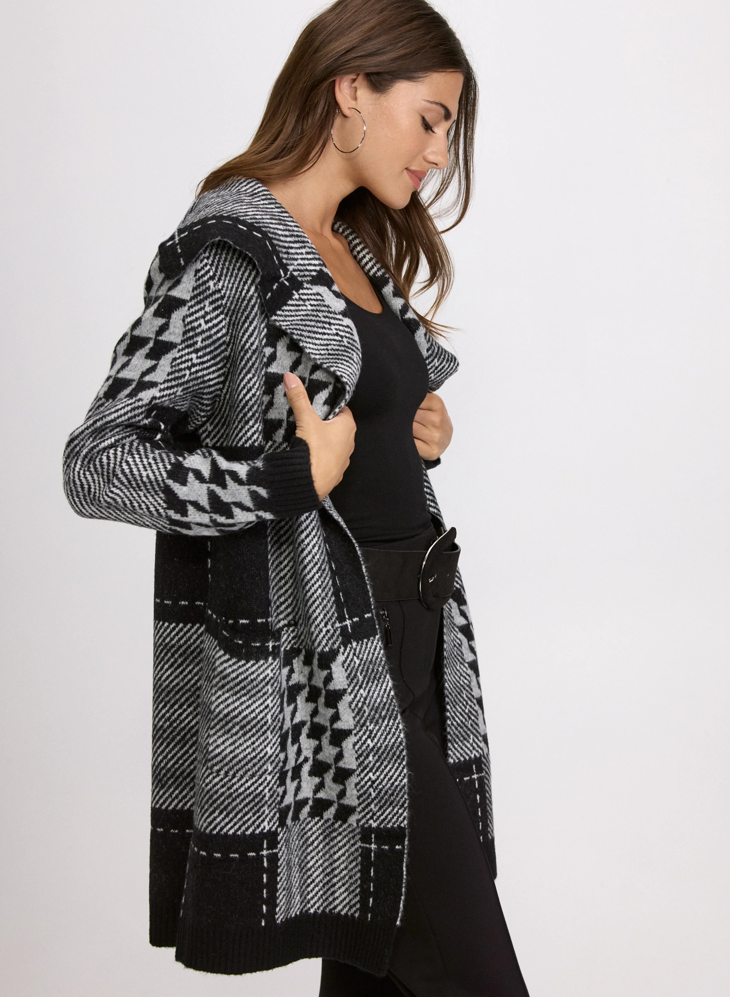 Plaid Knit Cardigan - Image 2