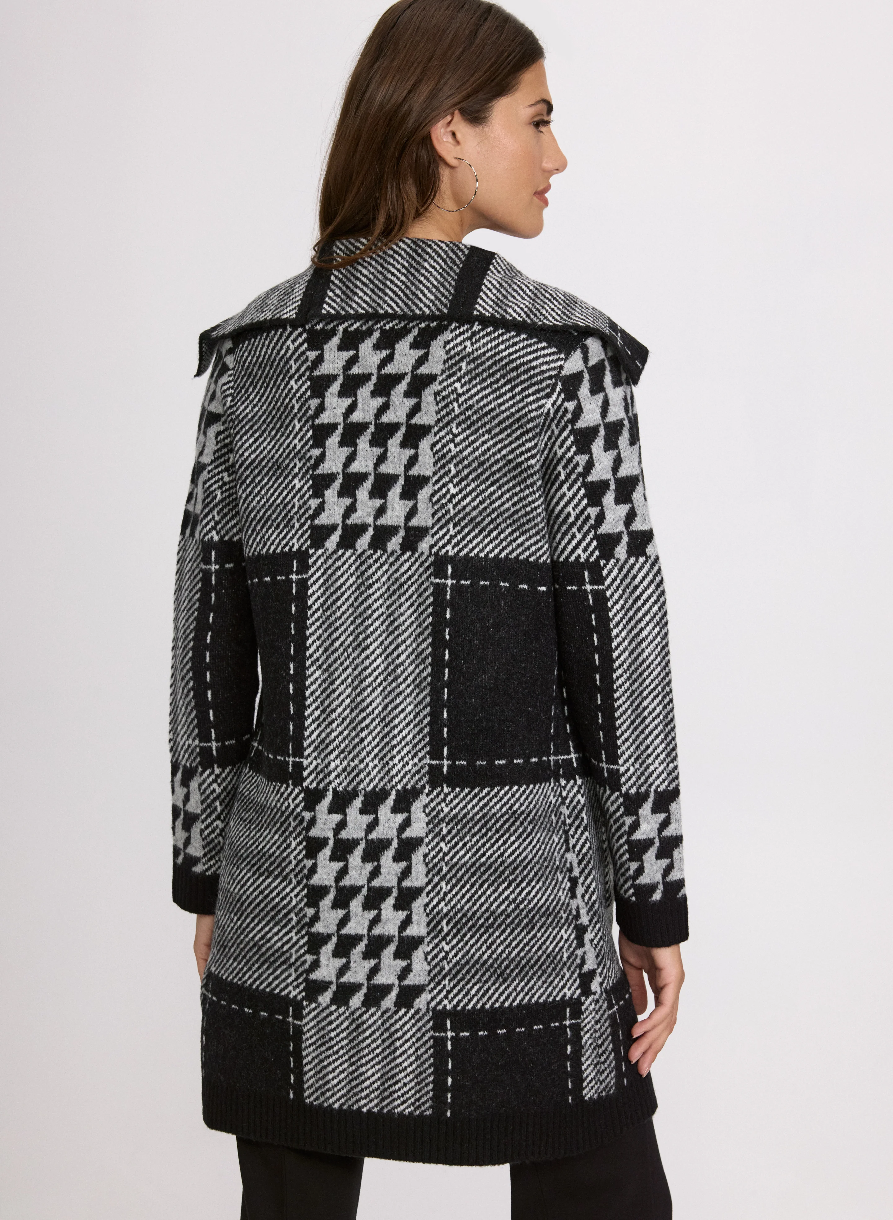 Plaid Knit Cardigan - Image 4