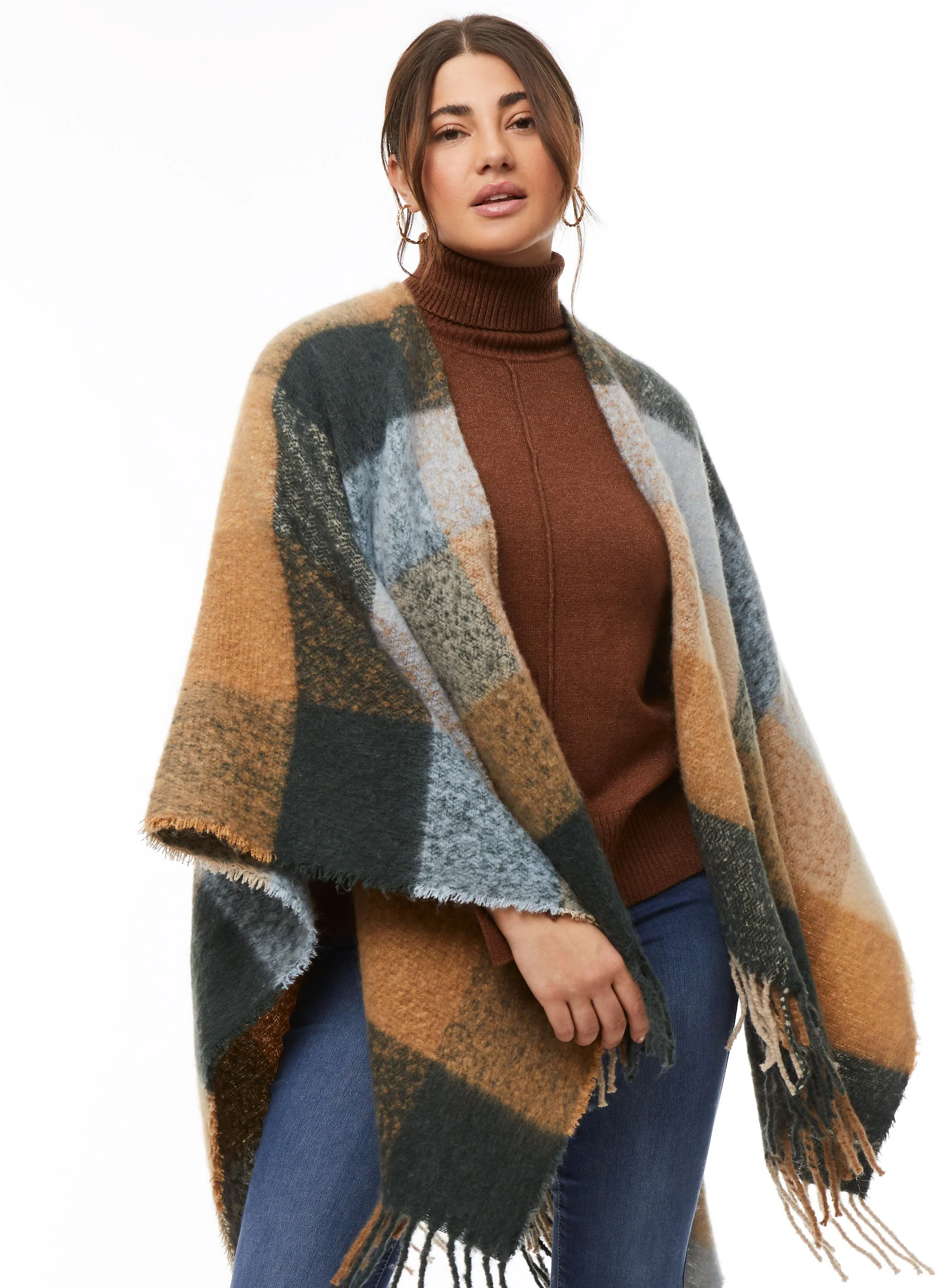 Plaid Motif Pashmina Wrap