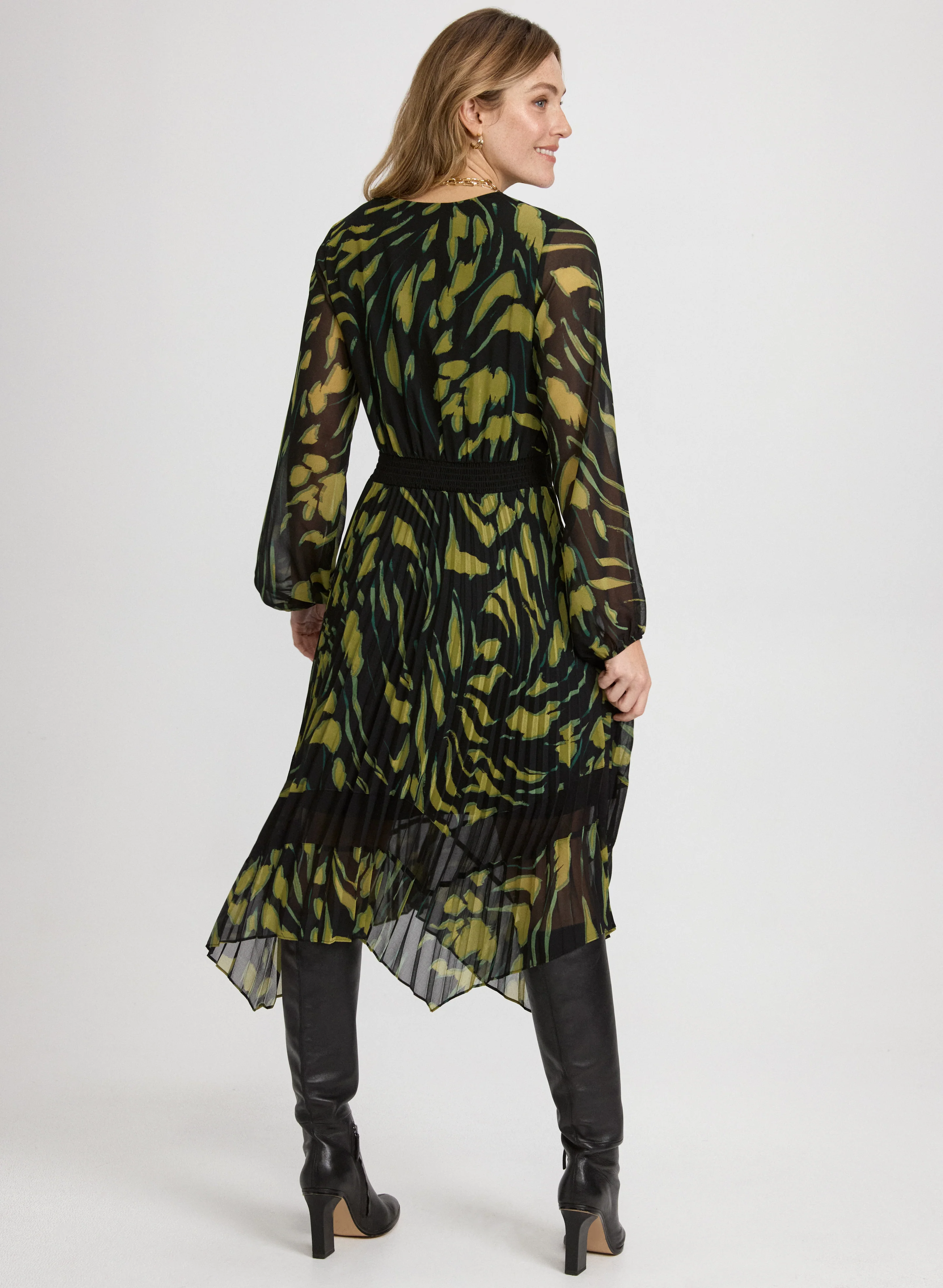 Pleated Chiffon Dress - Image 3