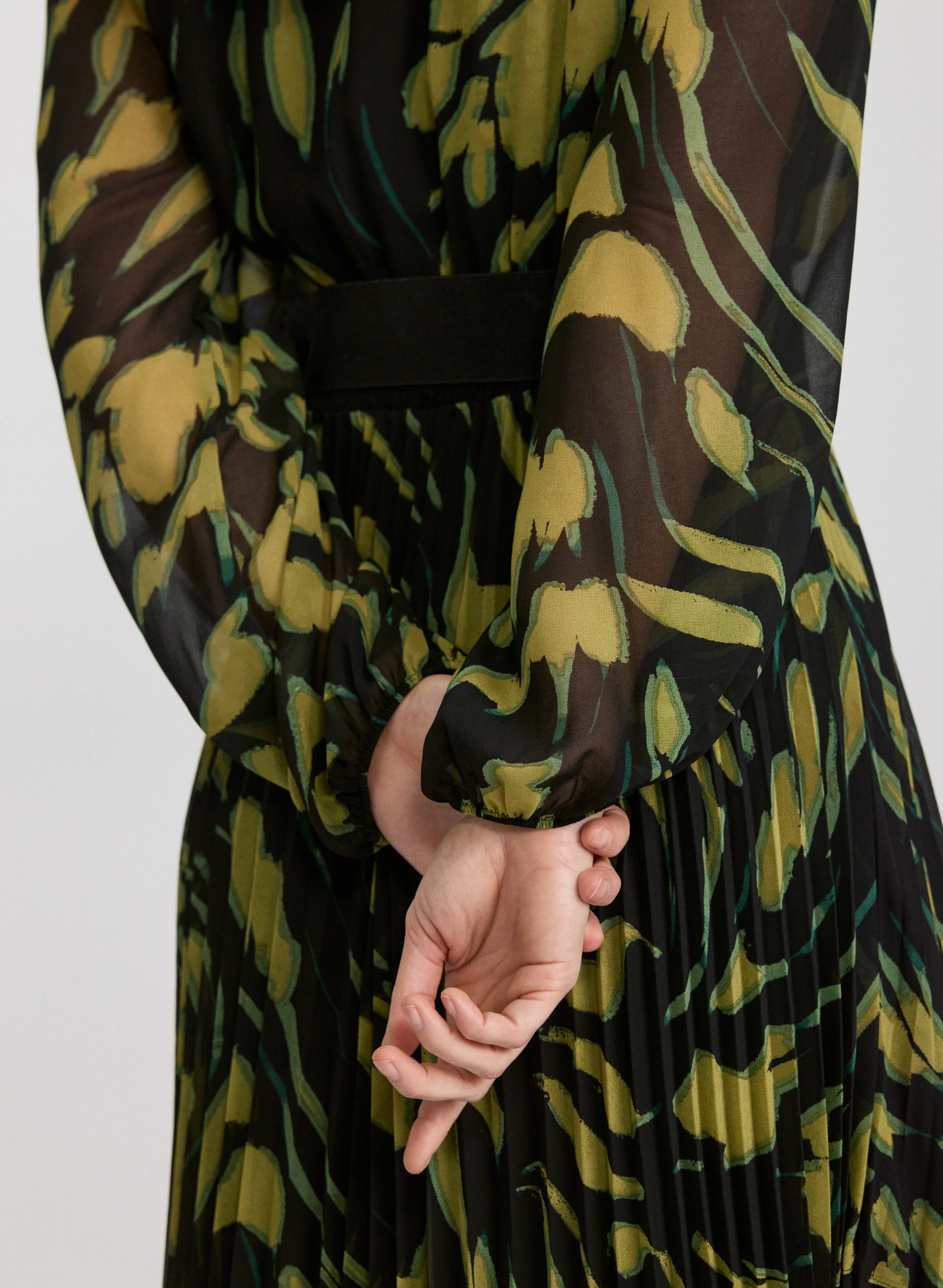 Pleated Chiffon Dress - Image 7