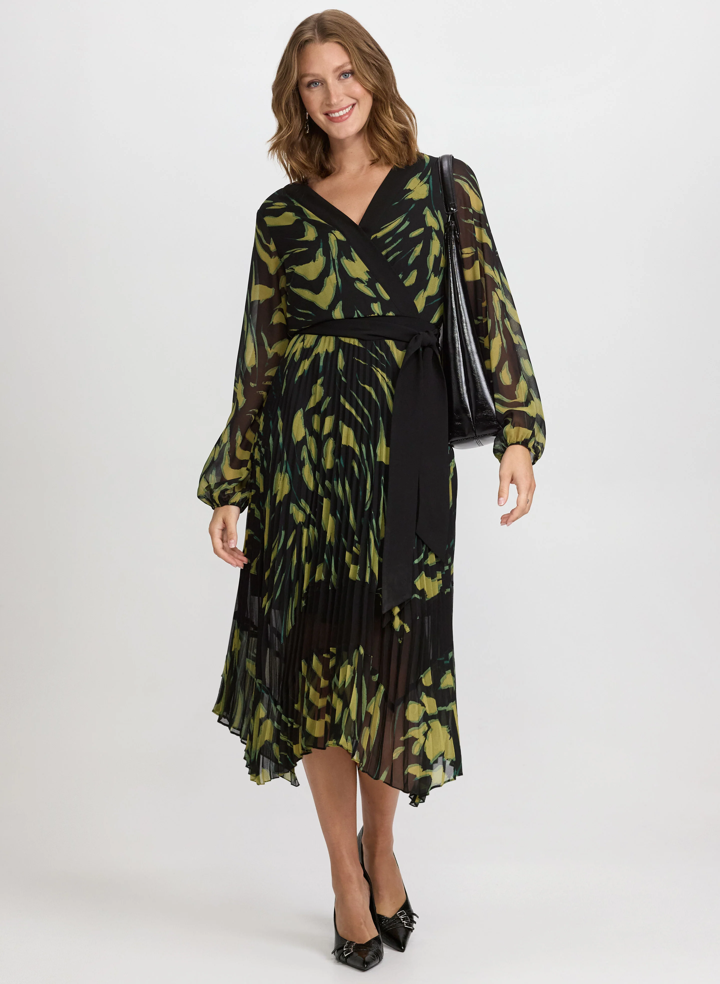 Pleated Chiffon Dress - Image 8