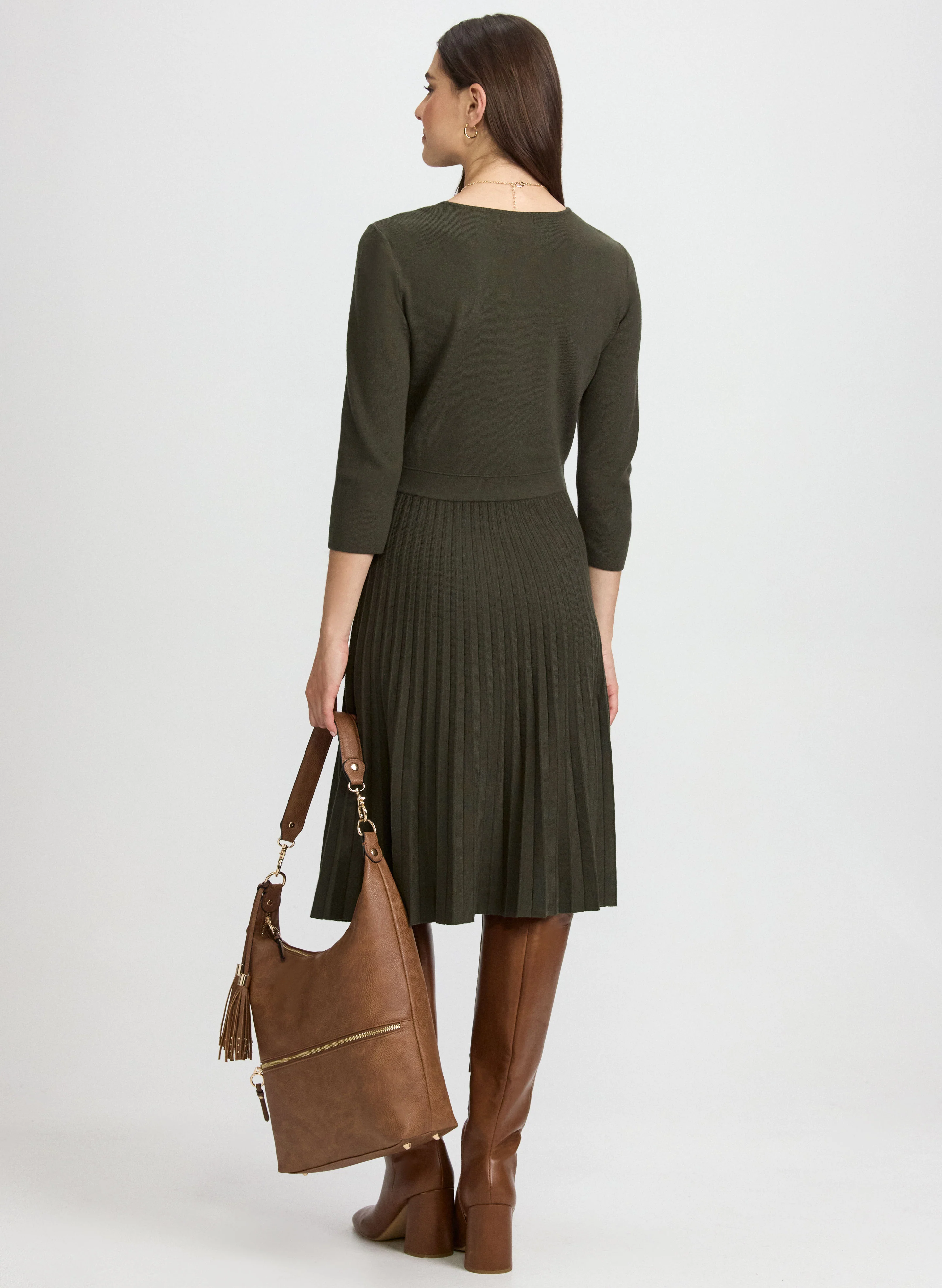 Pleated Fit & Flare Dress - Image 3