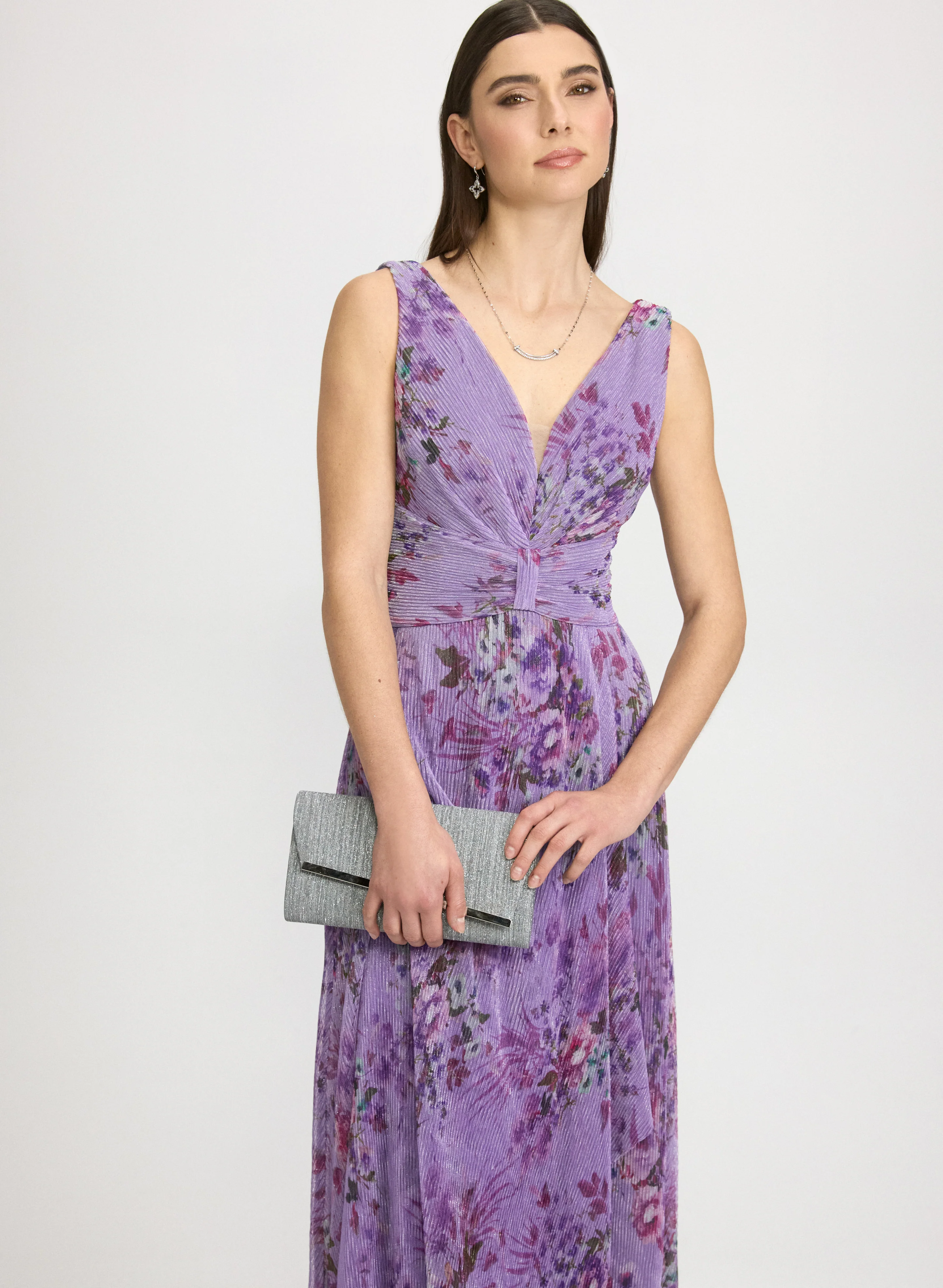 Pleated Floral Dress - Image 7