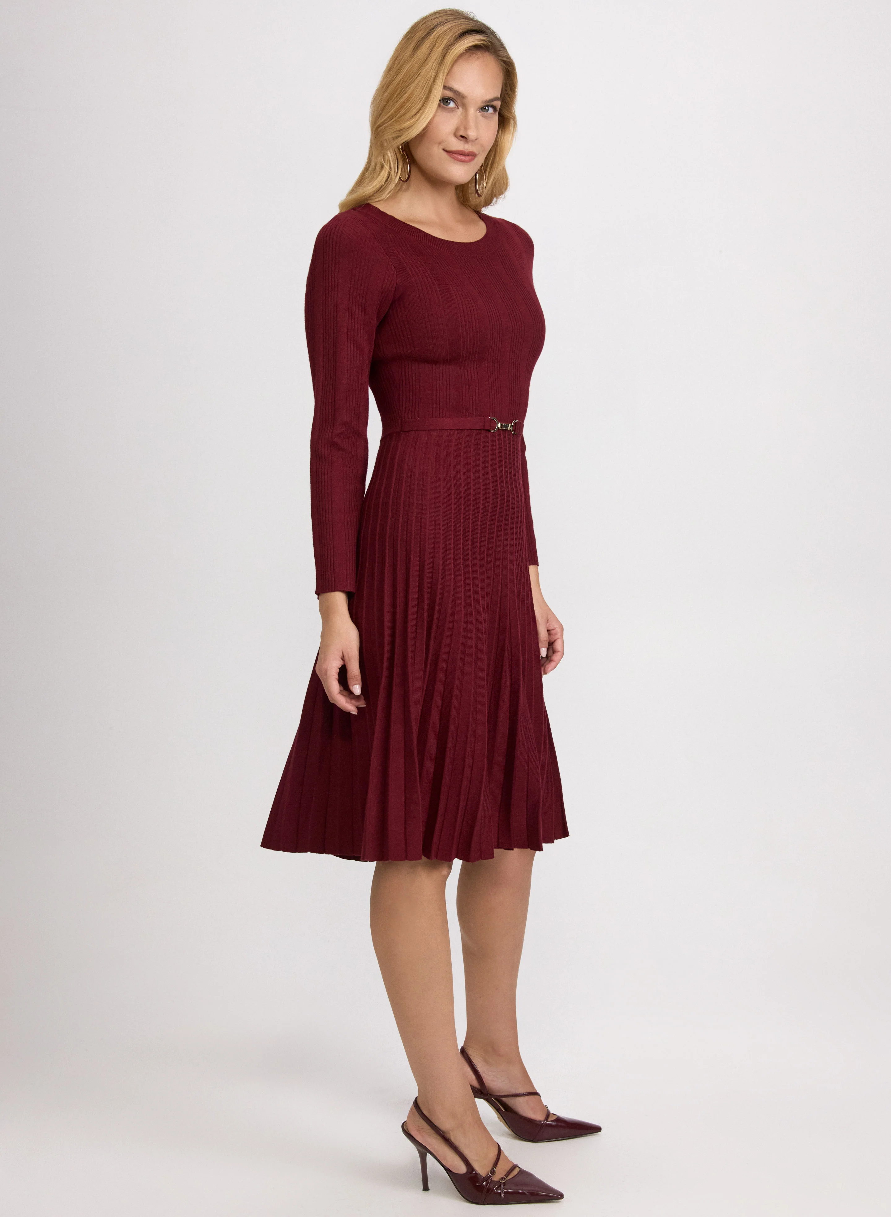 Pleated Knit Dress - Image 3