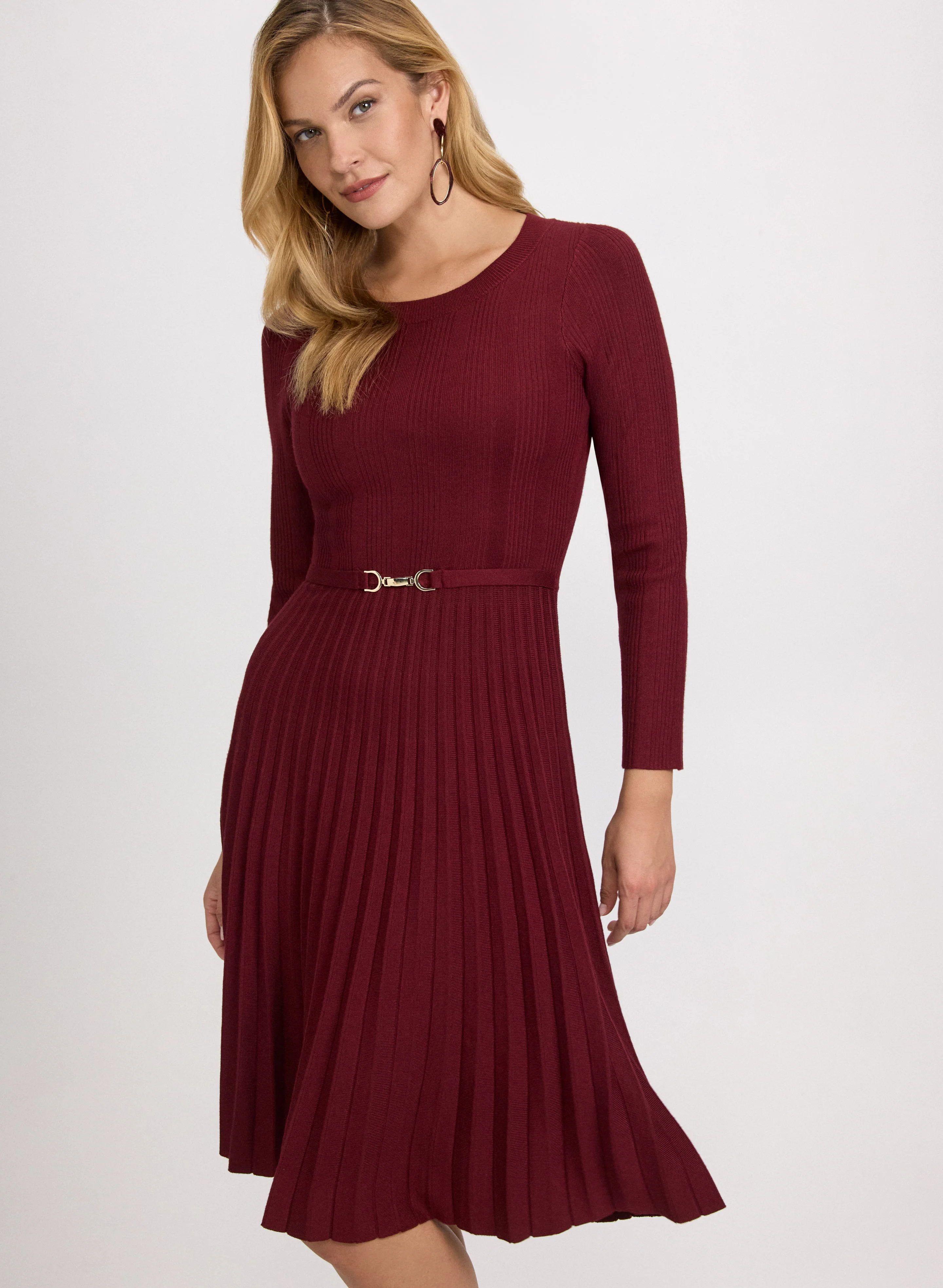 Pleated Knit Dress - Image 5