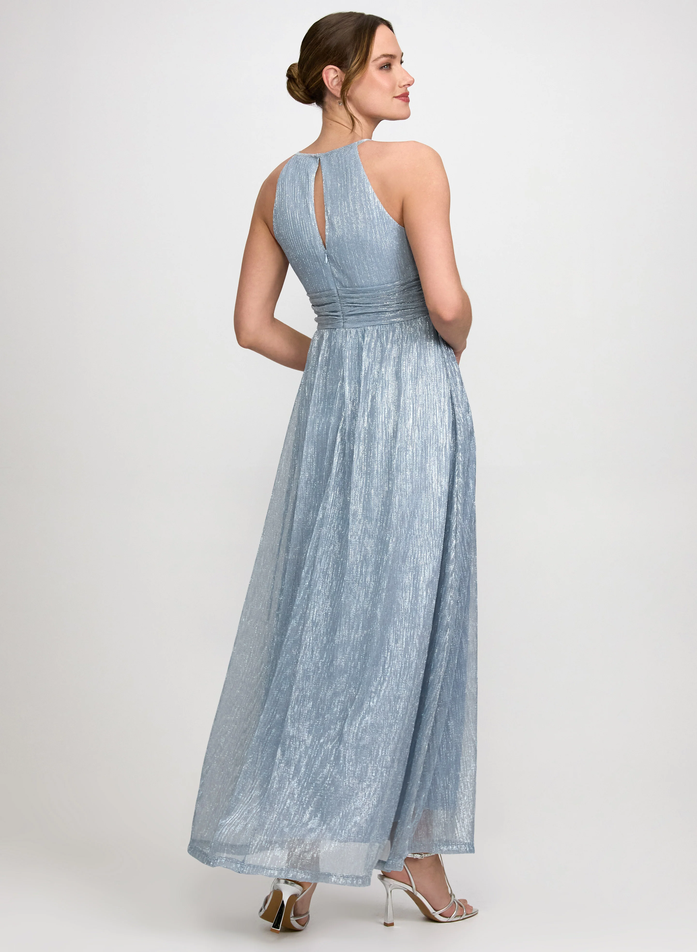 Pleated Metallic Dress - Image 2