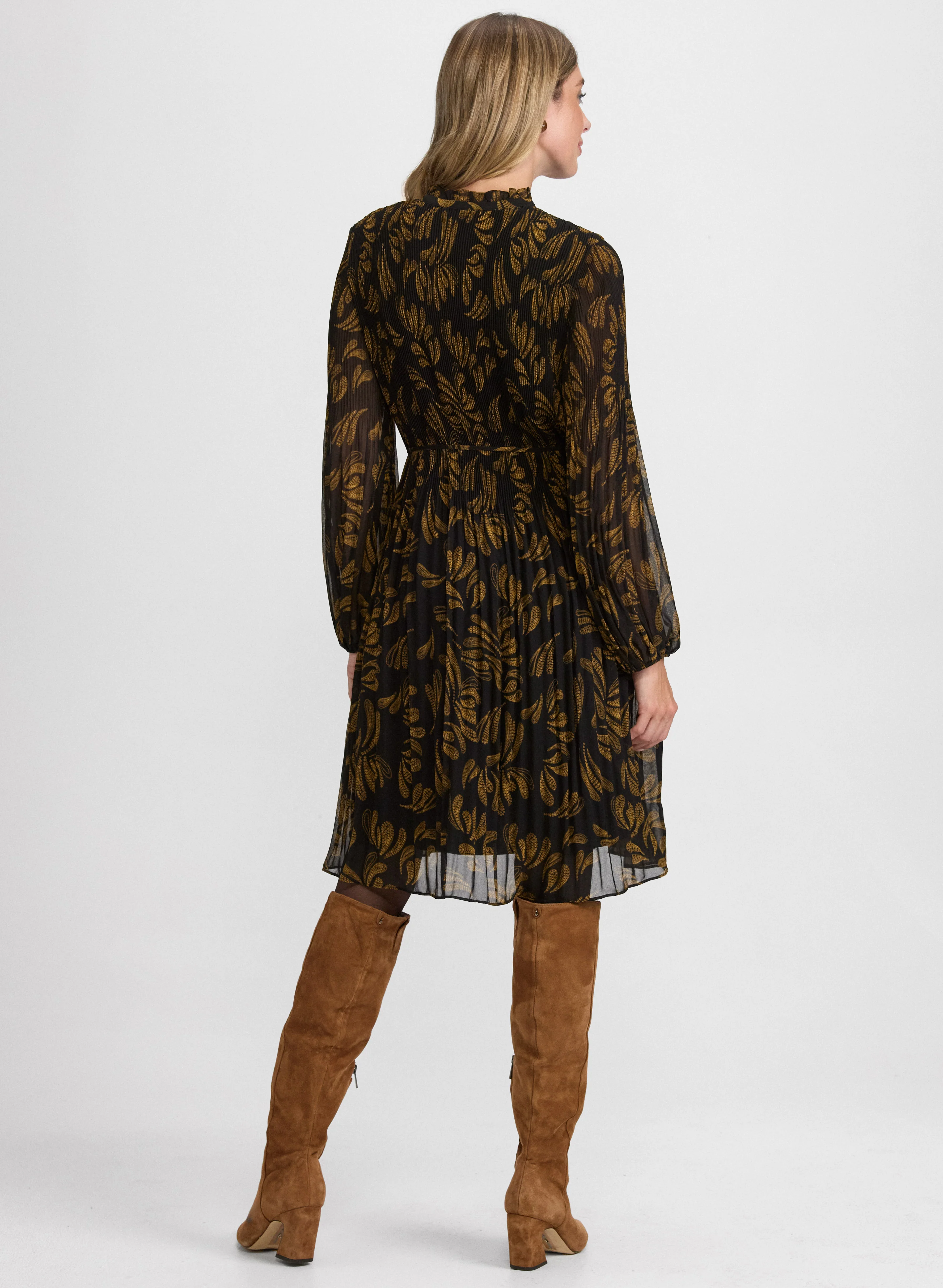 Pleated Paisley Dress - Image 10