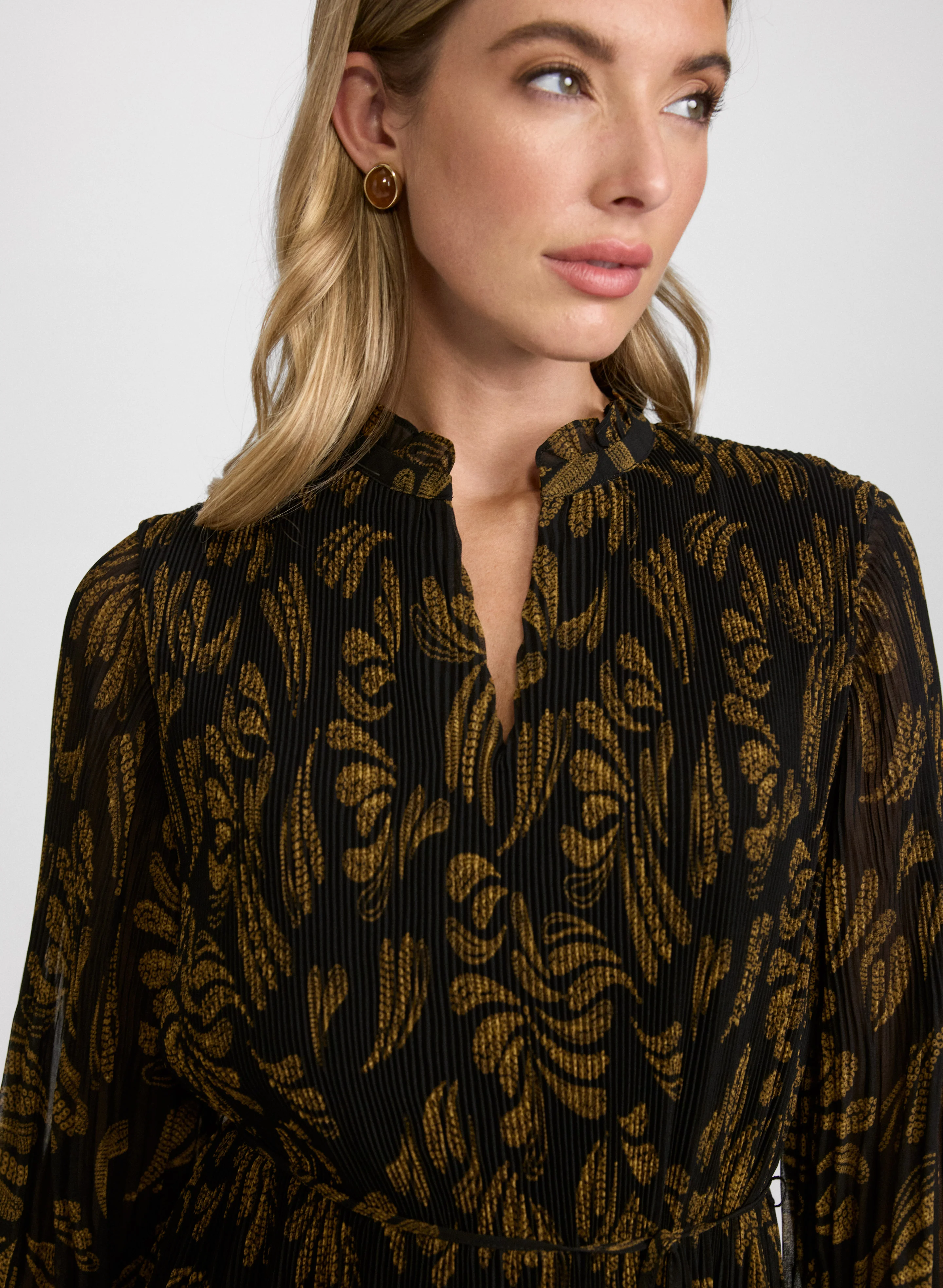 Pleated Paisley Dress - Image 12