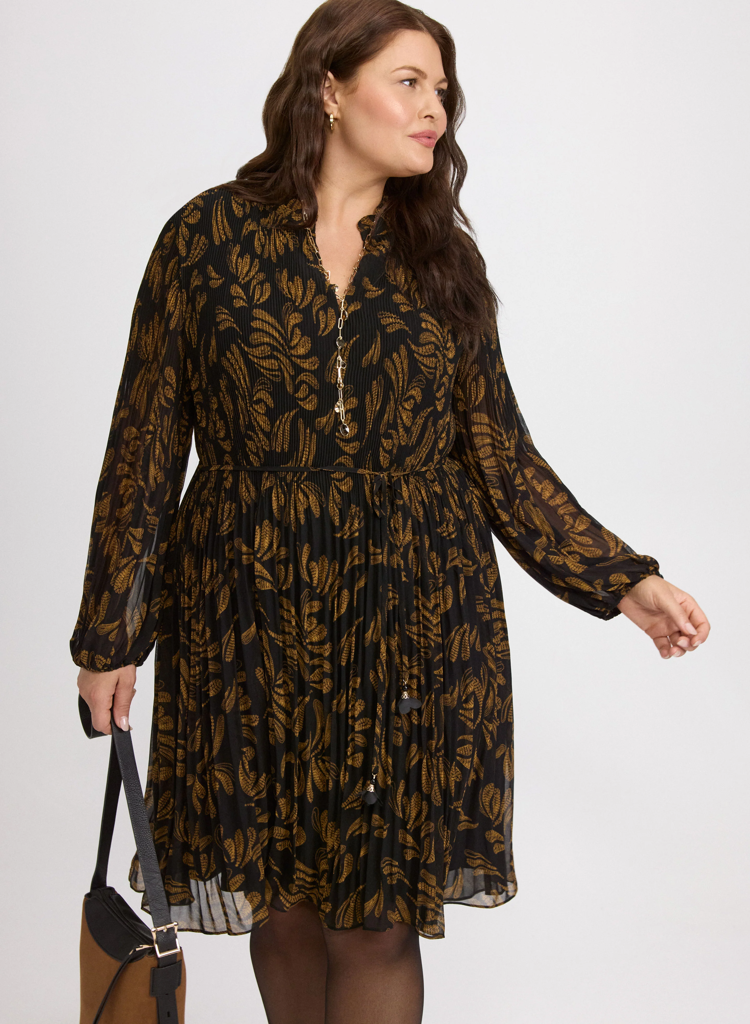 Pleated Paisley Dress - Image 2
