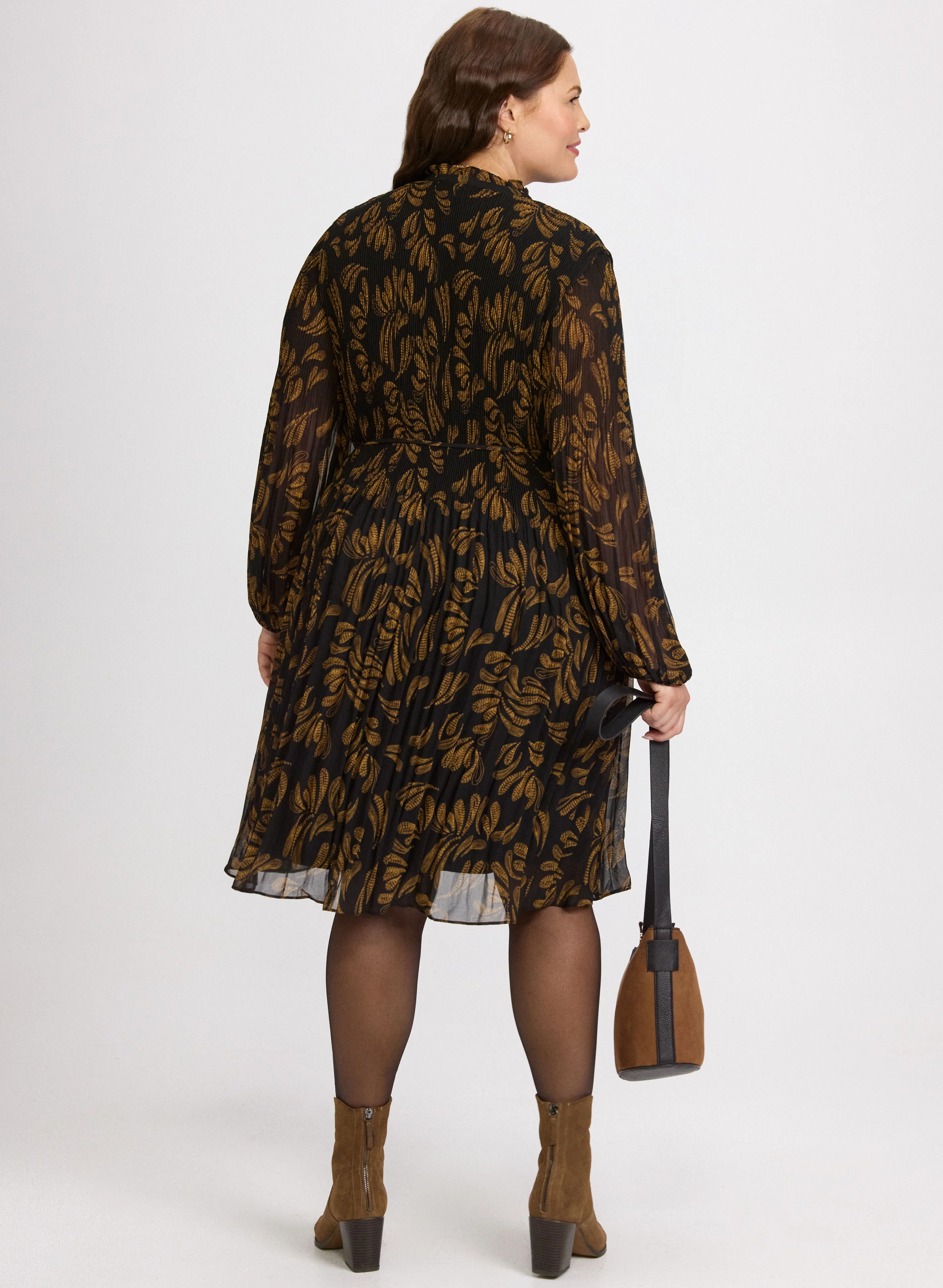 Pleated Paisley Dress - Image 5