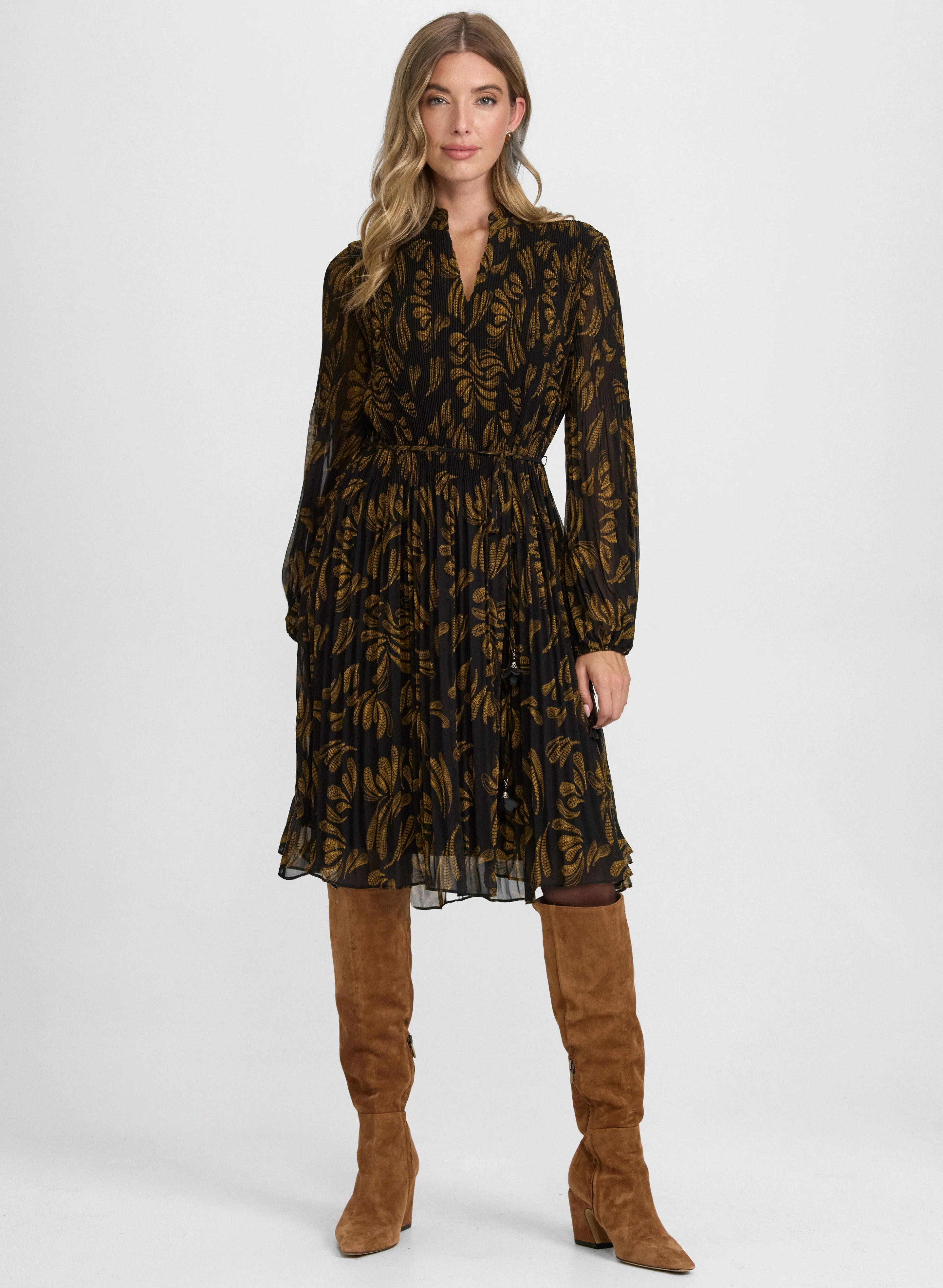 Pleated Paisley Dress - Image 8