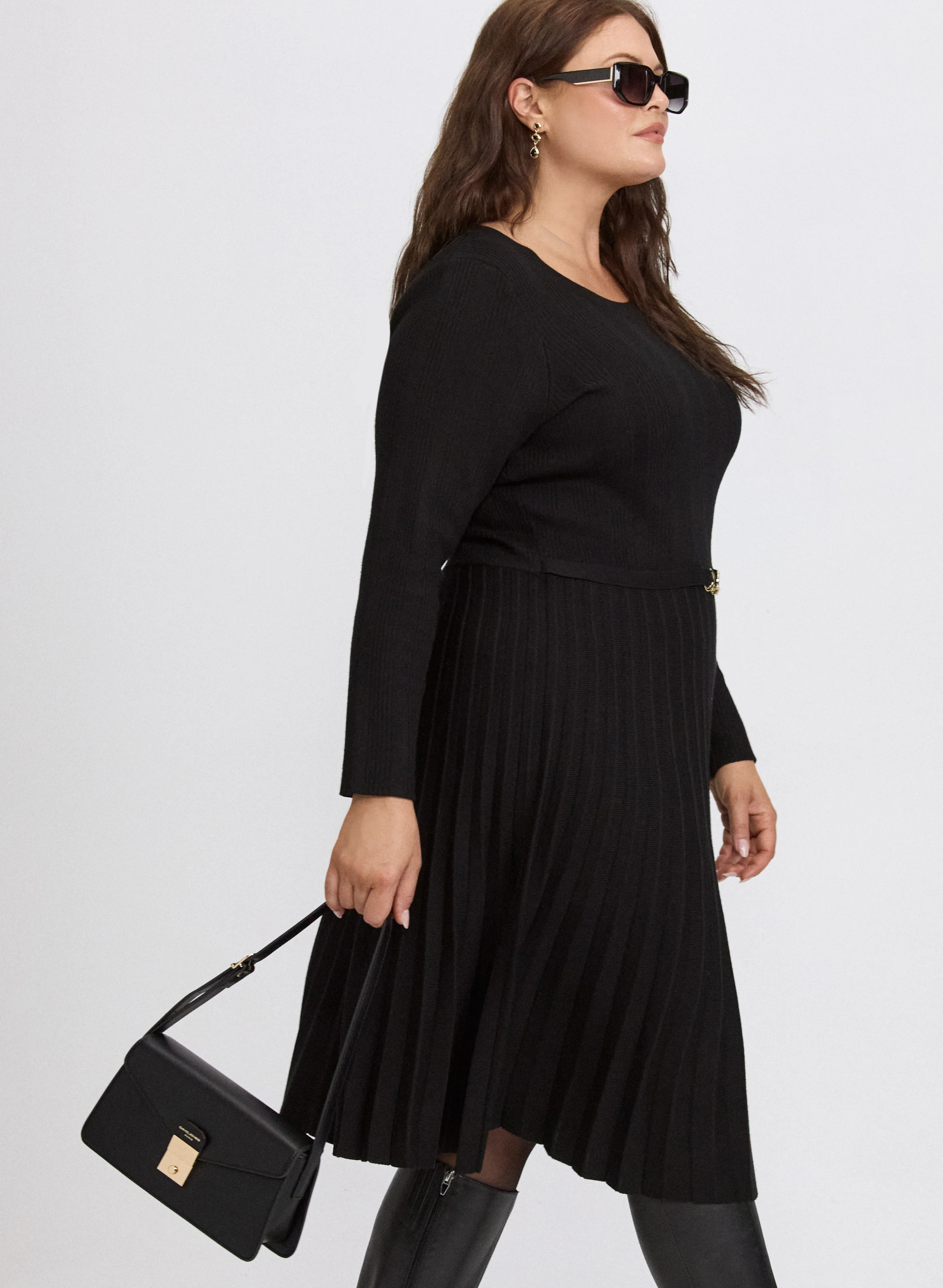Pleated Sweater Dress - Image 2
