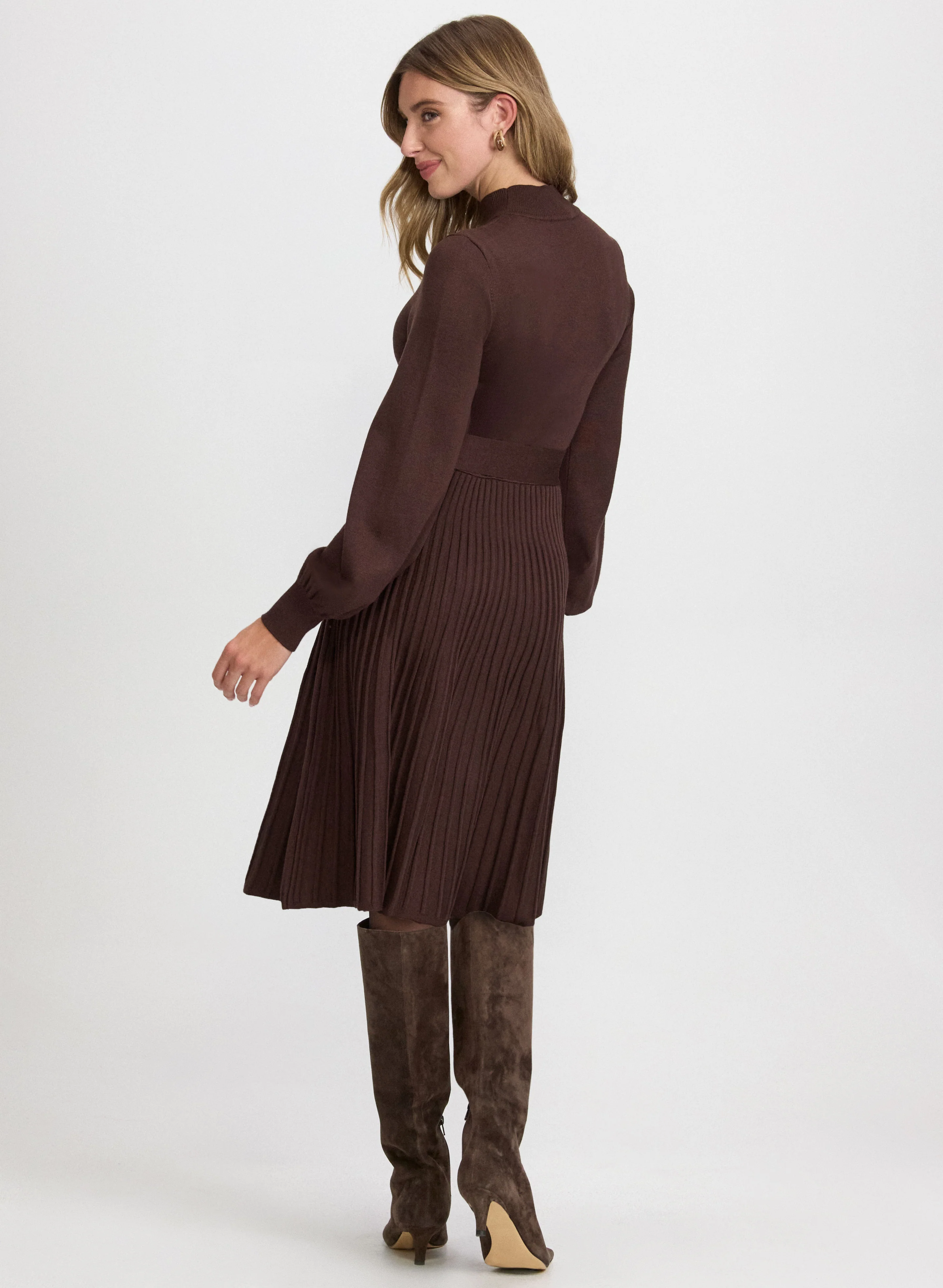 Pleated Sweater Dress - Image 4