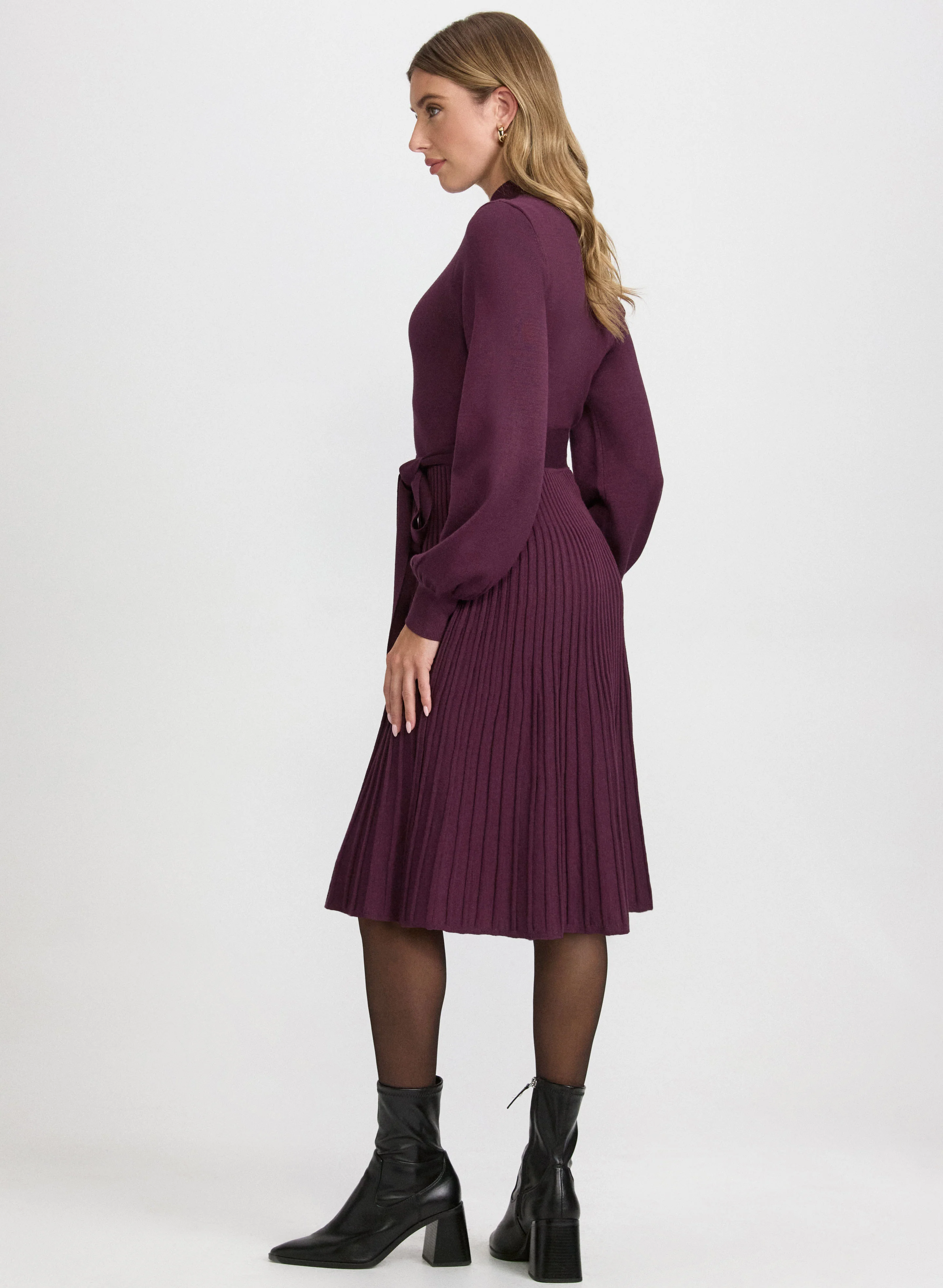 Pleated Sweater Dress - Image 2
