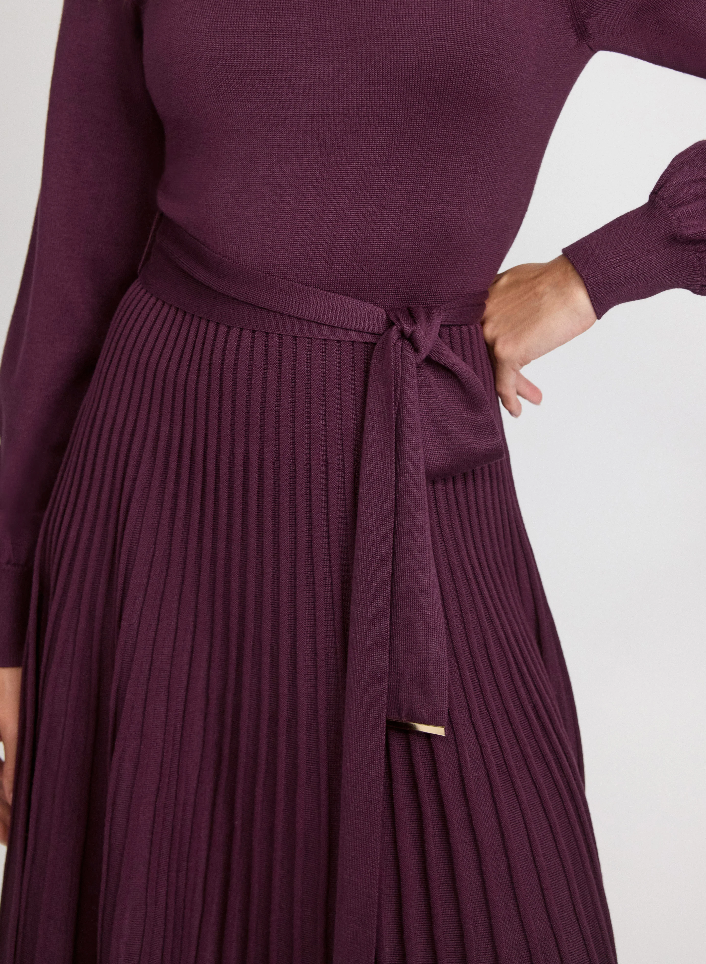 Pleated Sweater Dress - Image 3