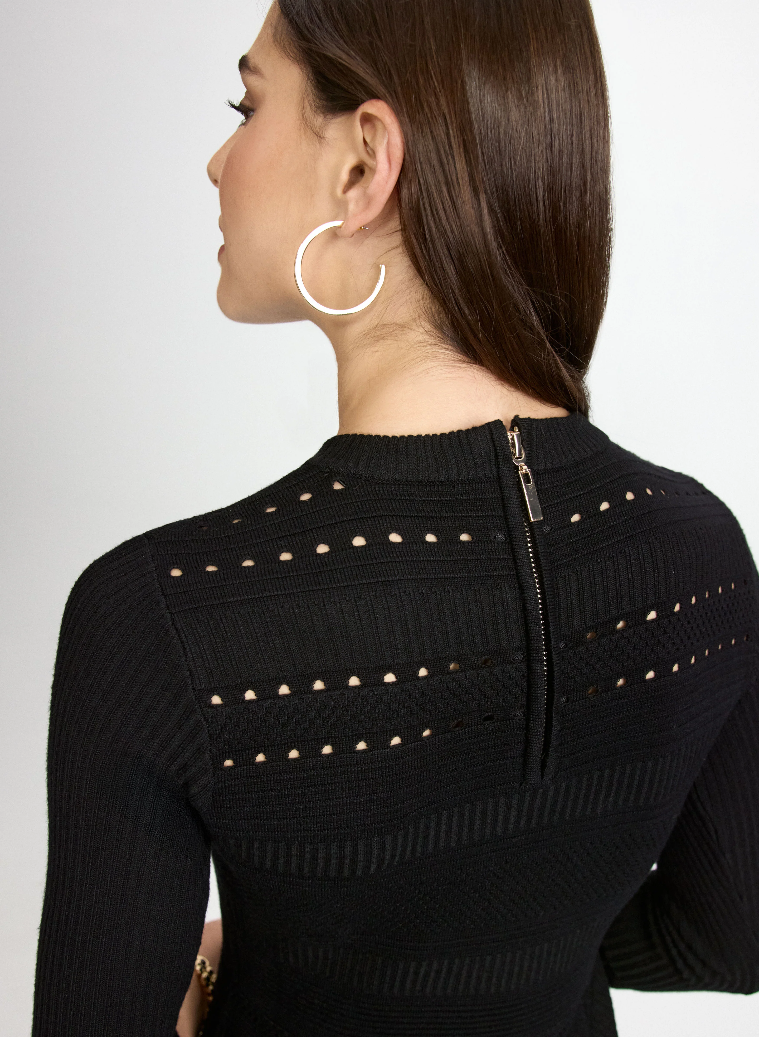 Pointelle Detail Knit Dress - Image 8