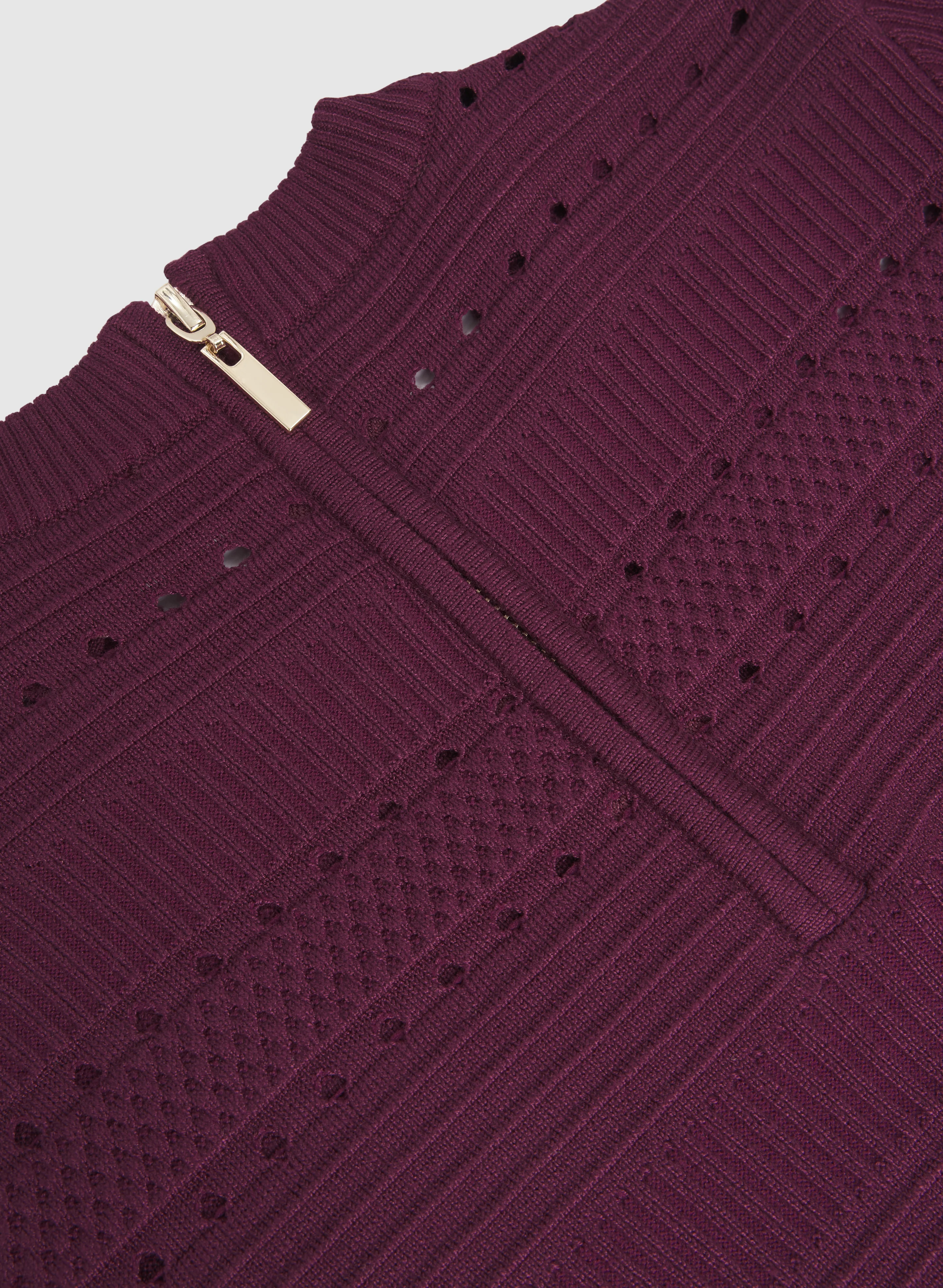 Pointelle Detail Knit Dress - Image 7