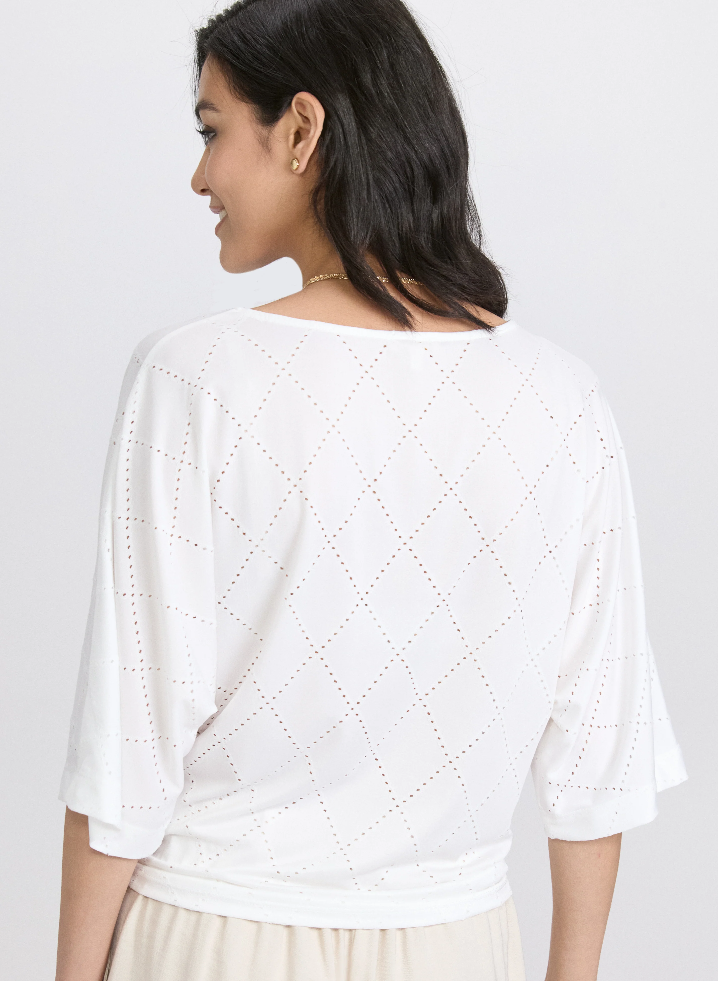Pointelle Dolman Sleeve Top - Image 3