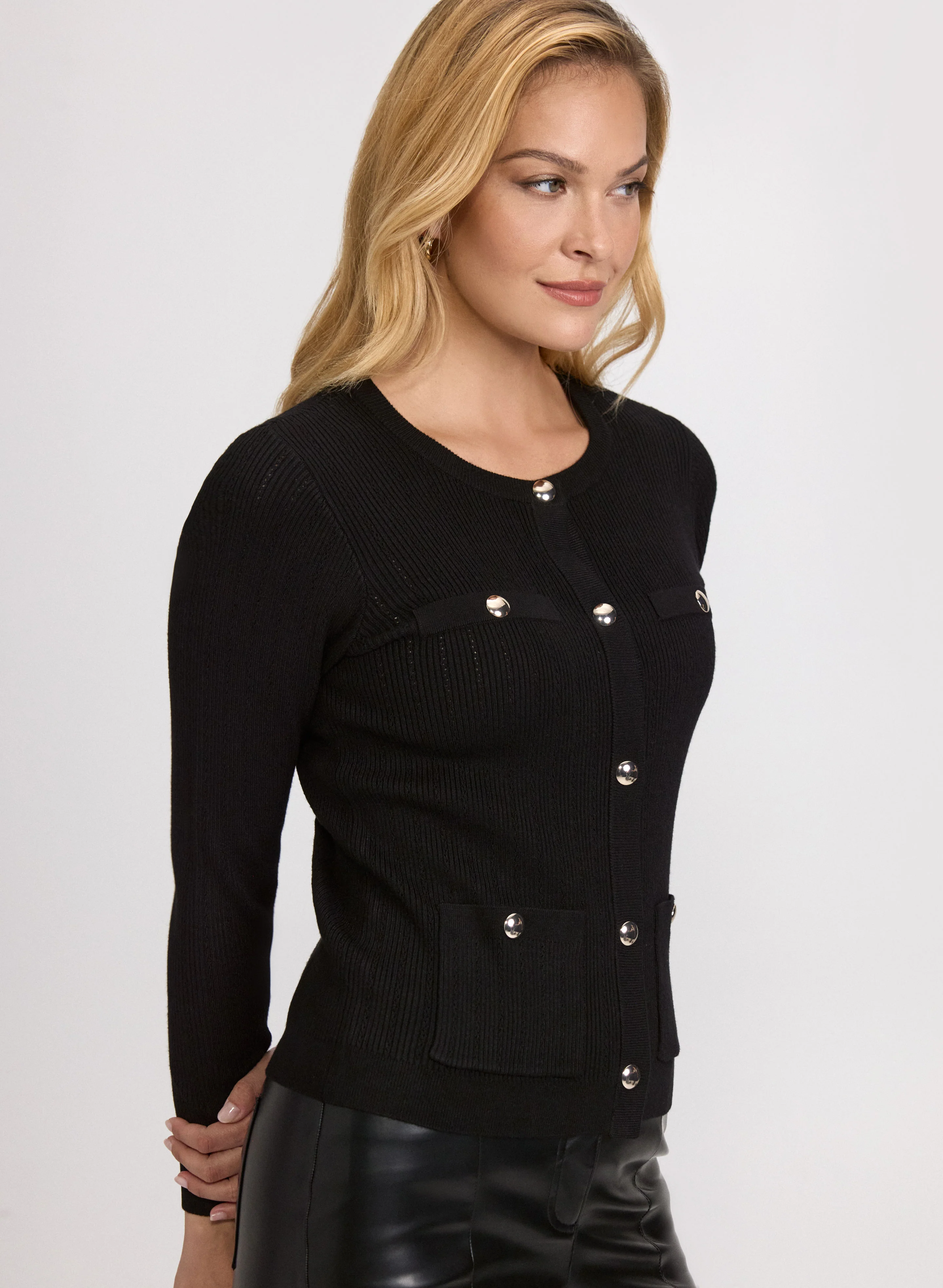 Pointelle Knit Cardigan - Image 2