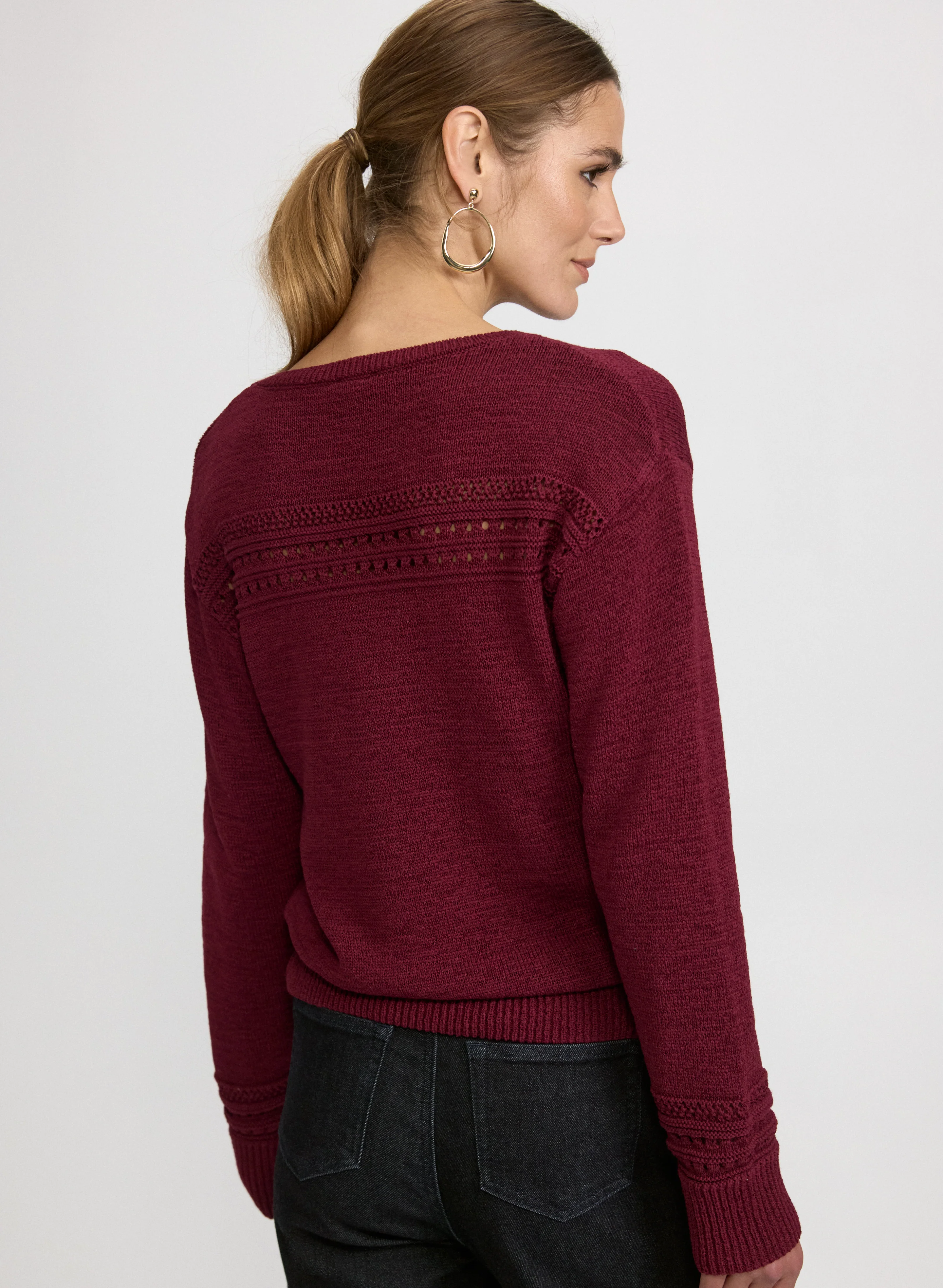 Pointelle Knit Sweater - Image 4