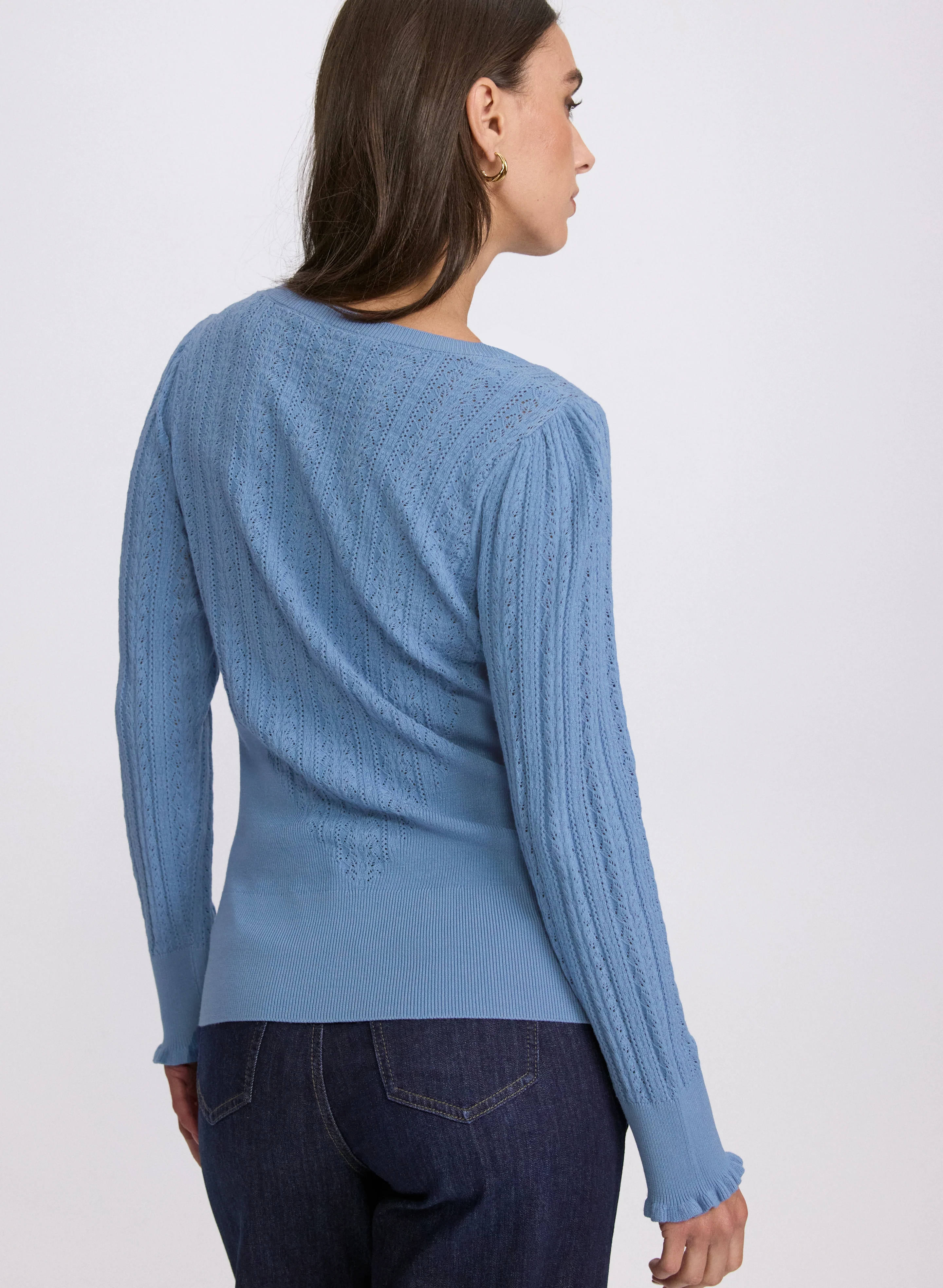 Pointelle Knit Sweater - Image 4