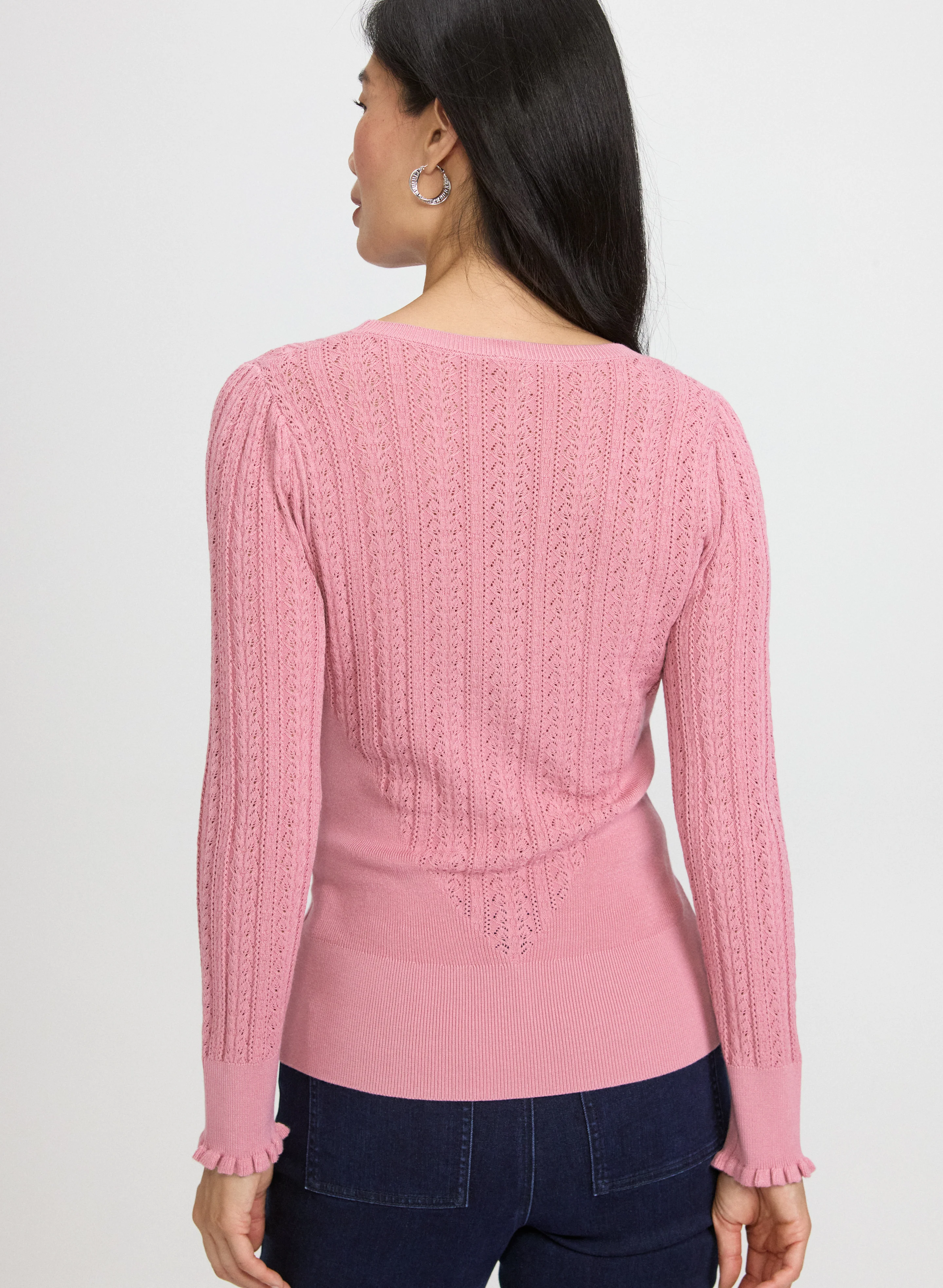 Pointelle Knit Sweater - Image 4