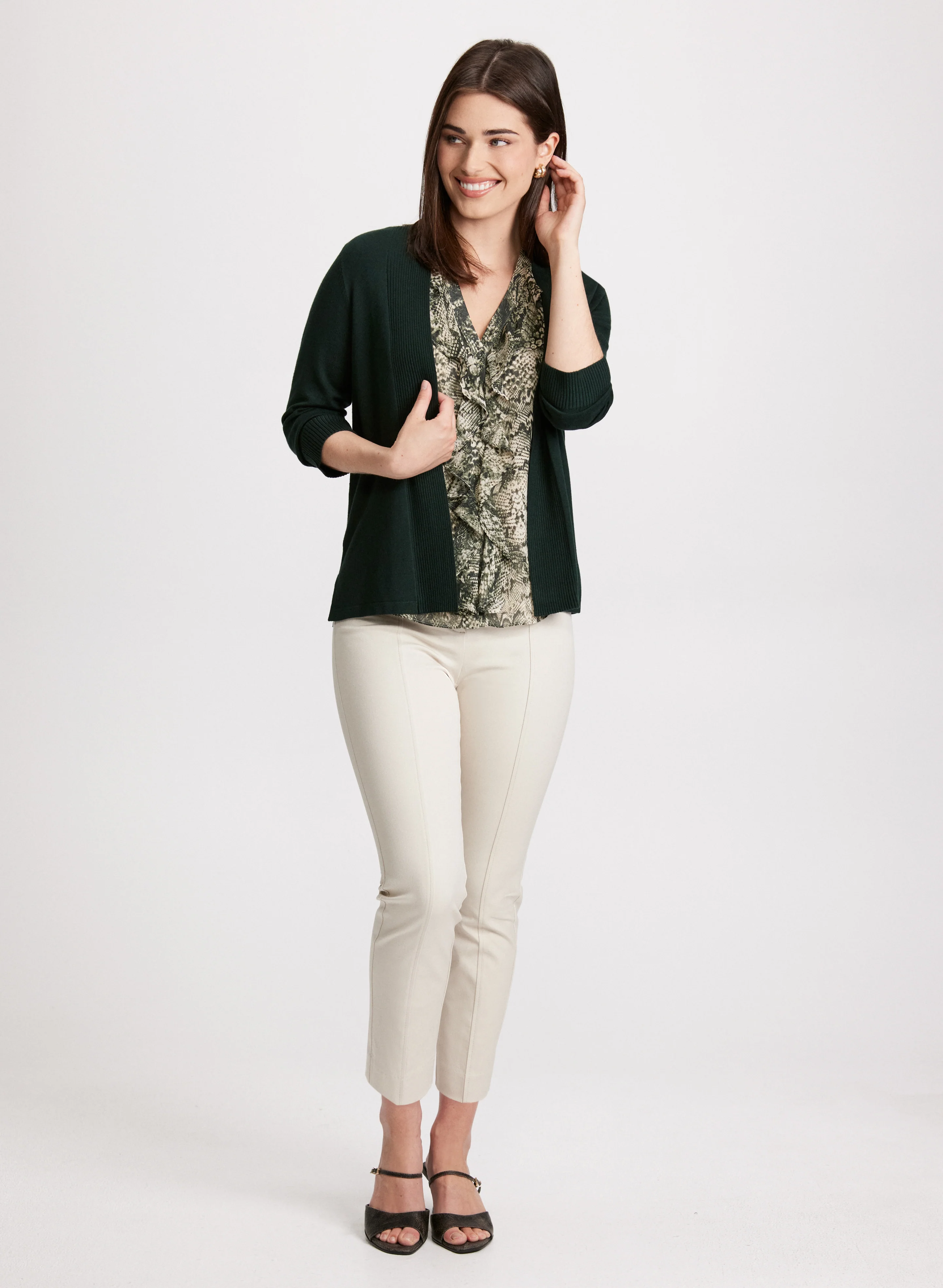 Pointelle Stitch Cardigan - Image 3