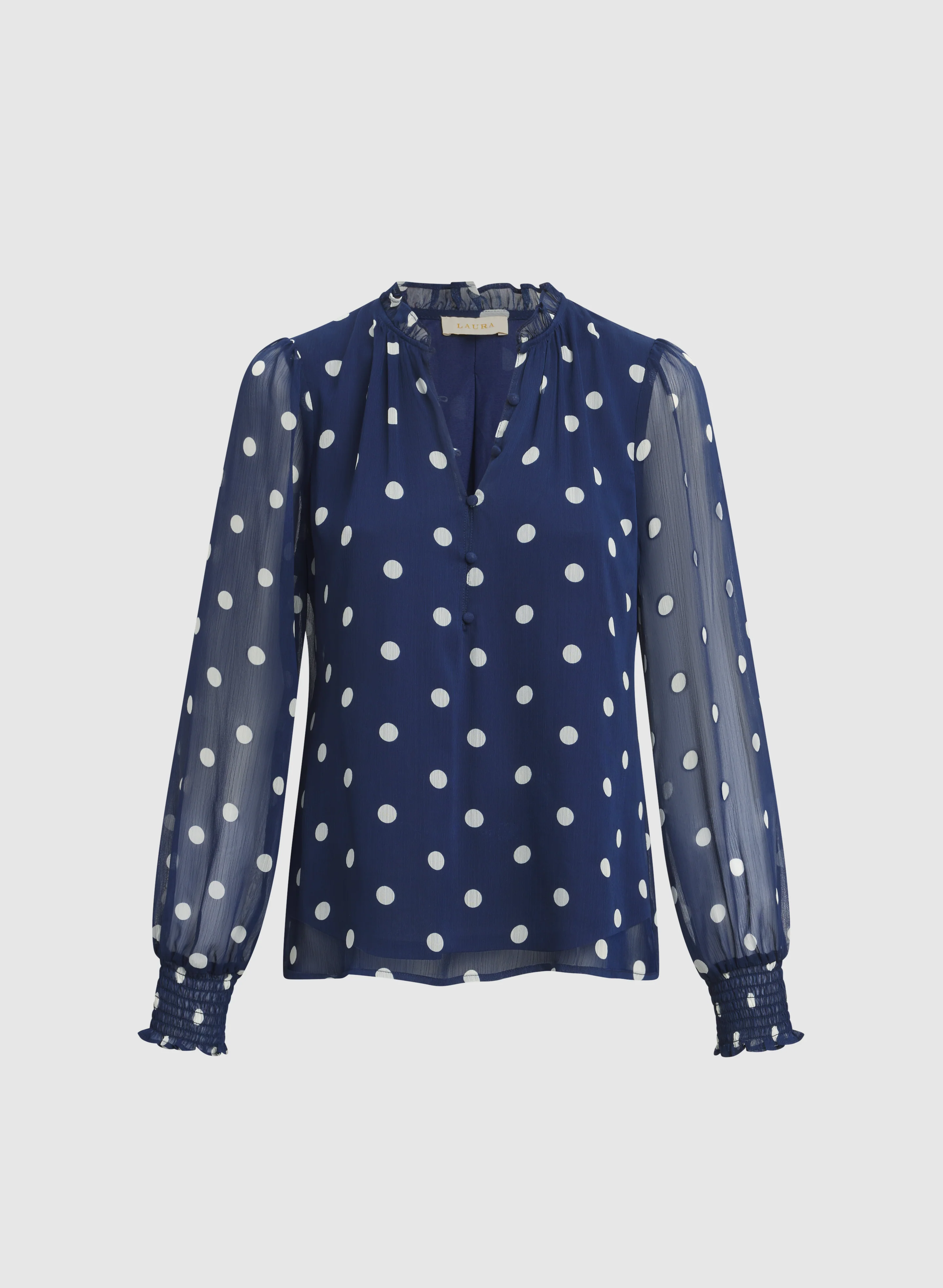 Polka Dot Chiffon Blouse - Image 6