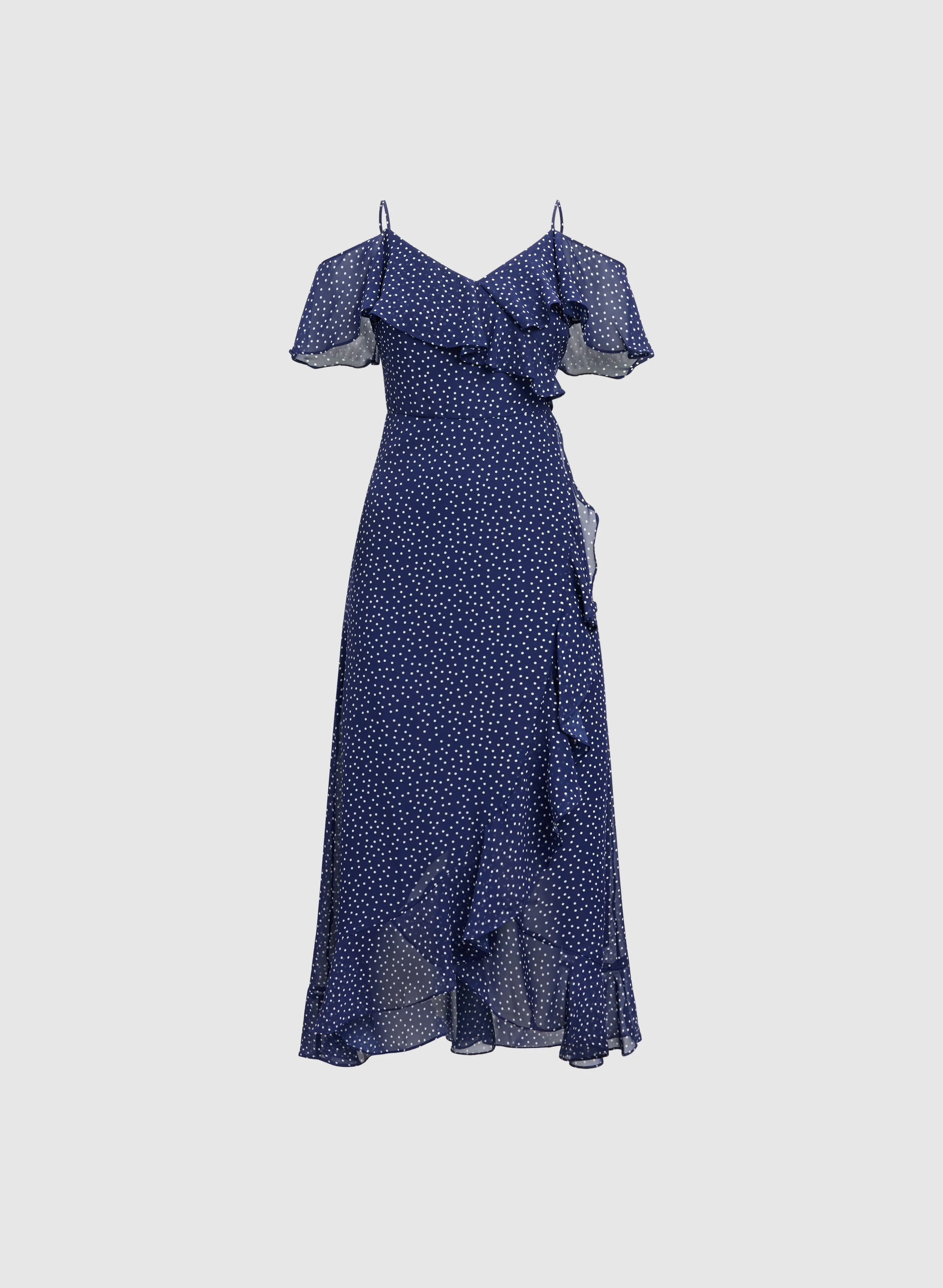 Polka Dot Chiffon Dress - Image 6