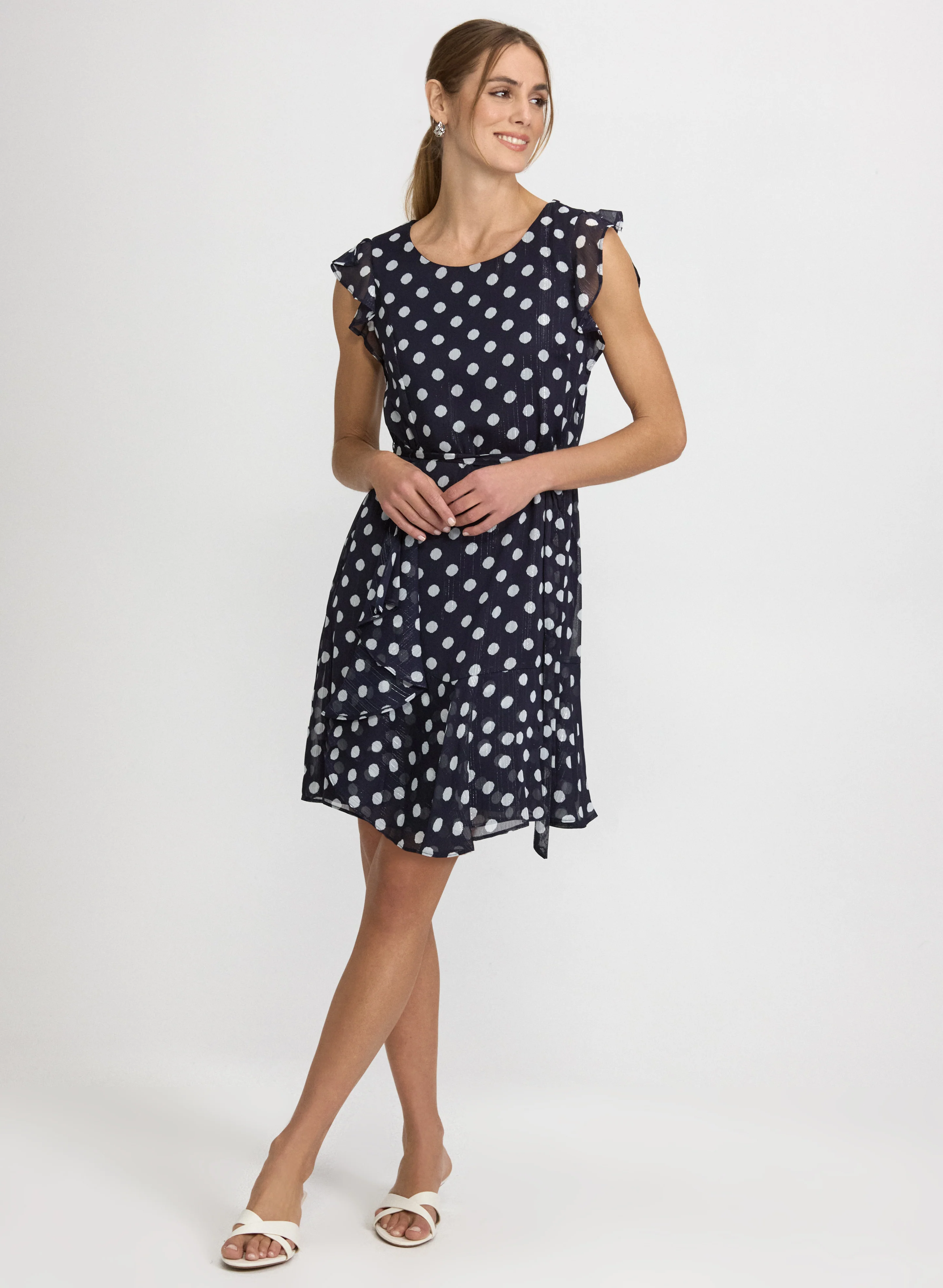 Polka Dot Chiffon Dress
