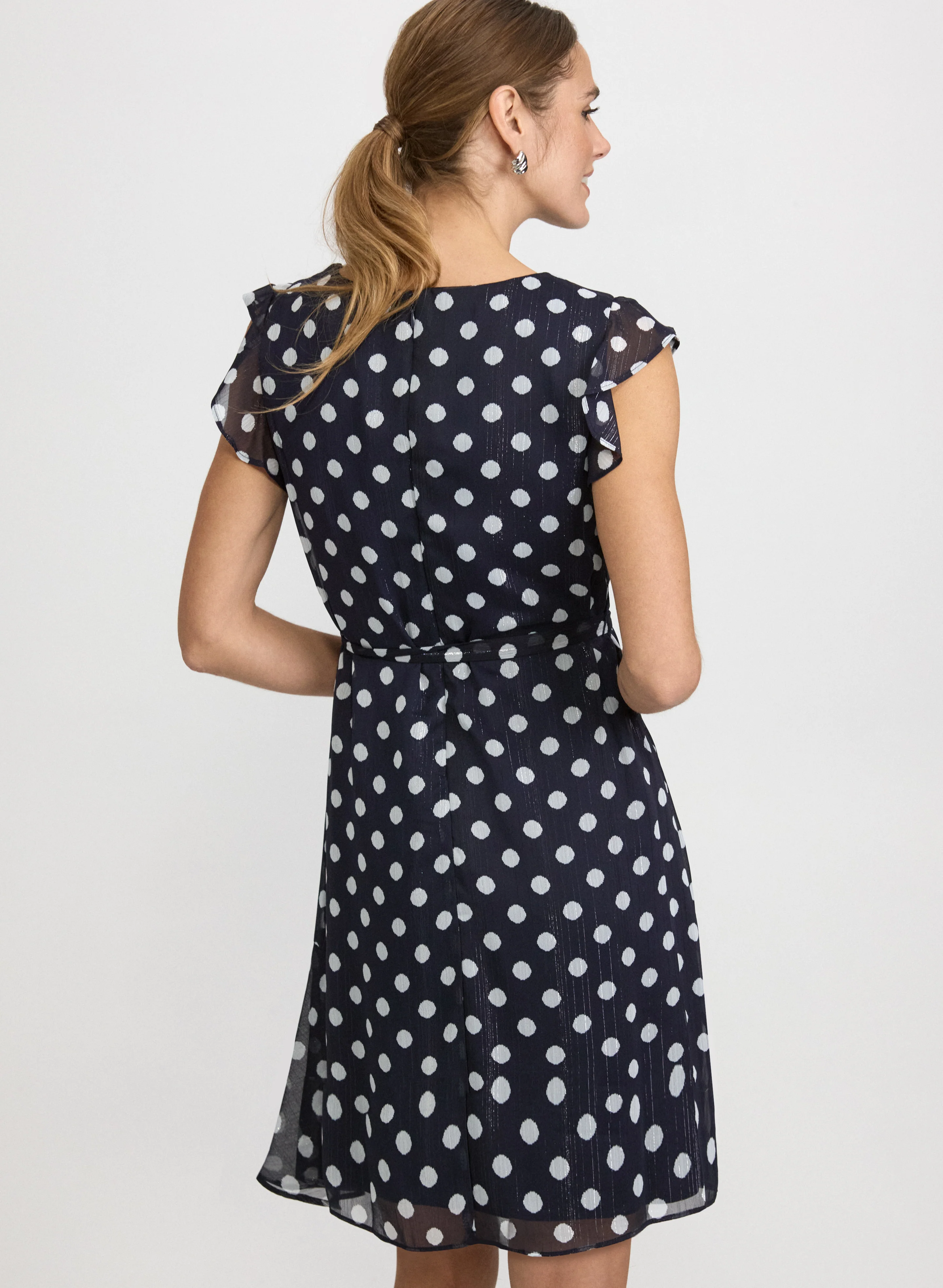 Polka Dot Chiffon Dress - Image 4