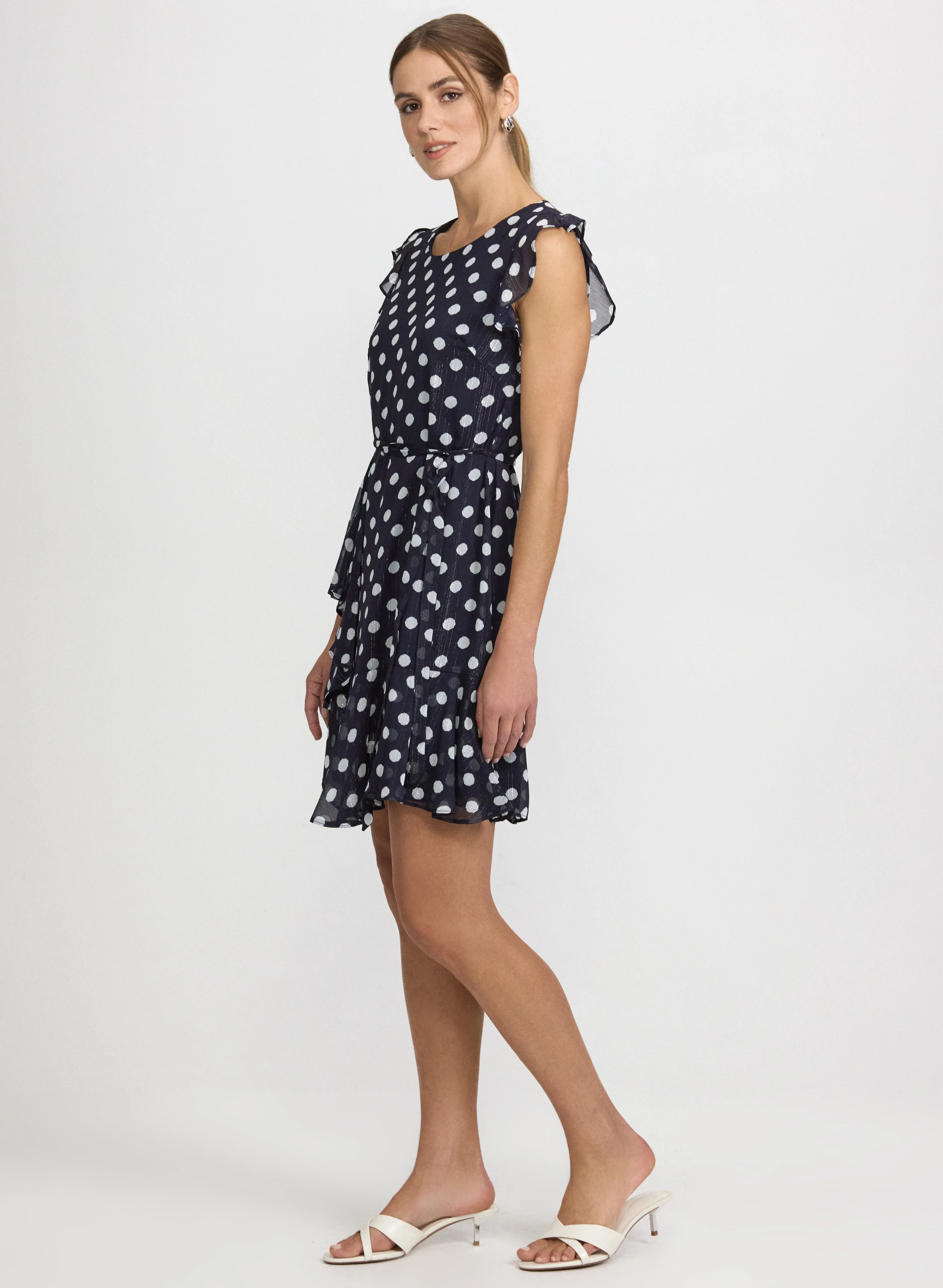 Polka Dot Chiffon Dress - Image 3