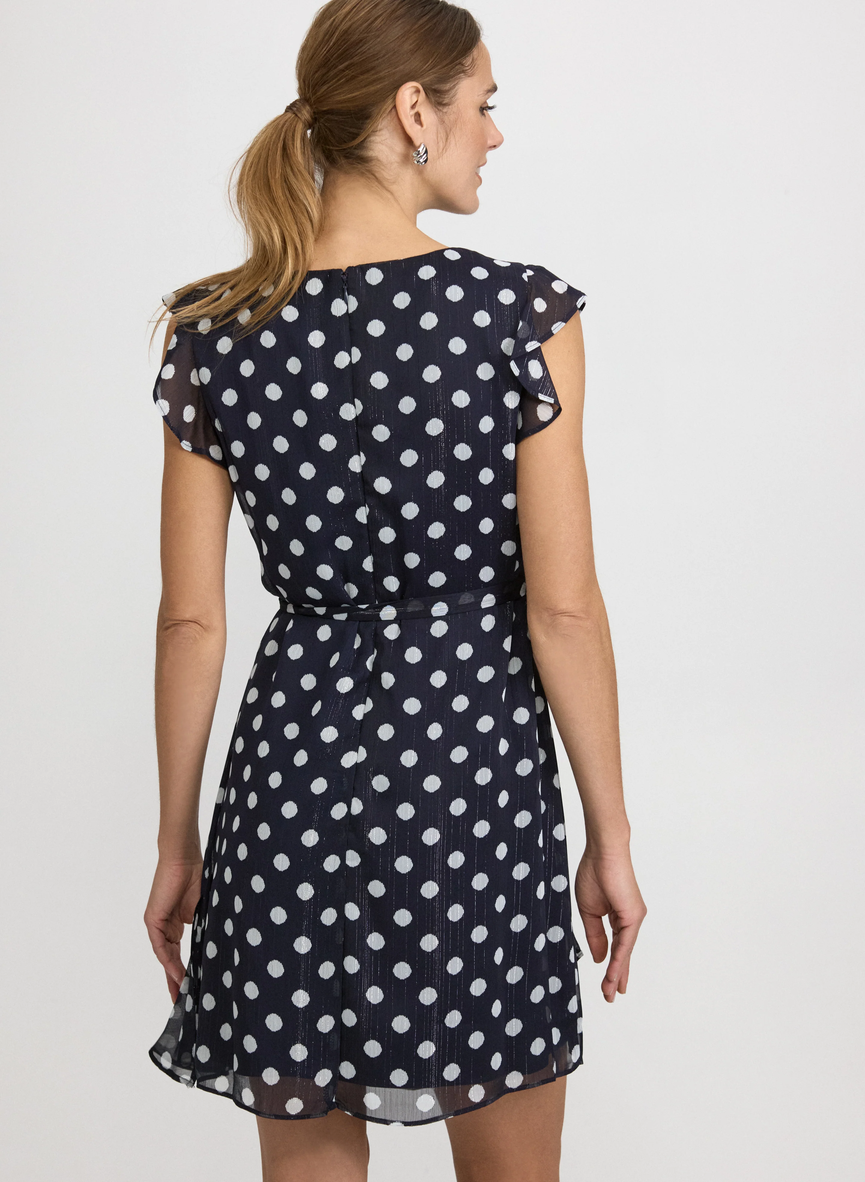 Polka Dot Chiffon Dress - Image 4