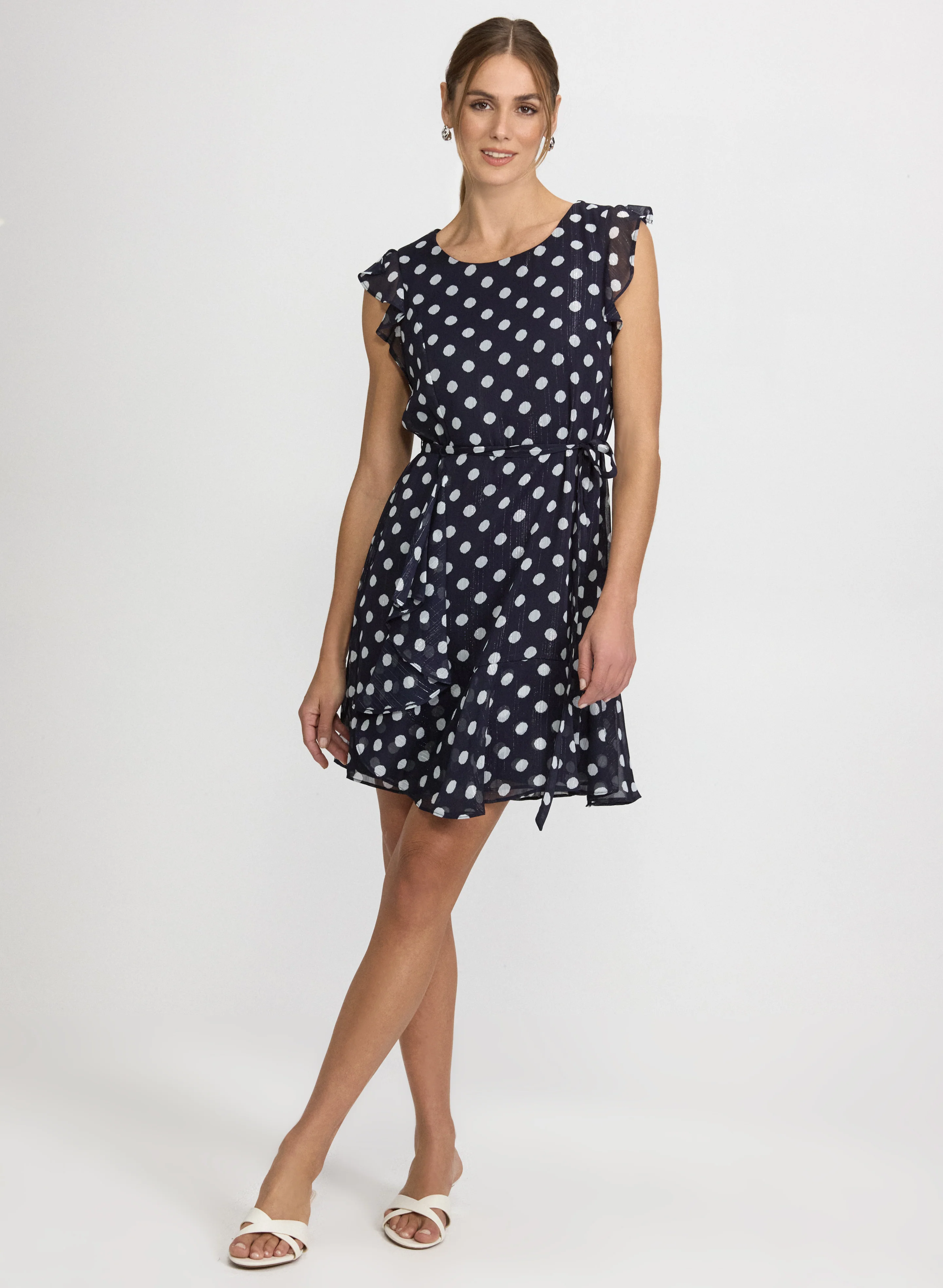 Polka Dot Chiffon Dress - Image 5
