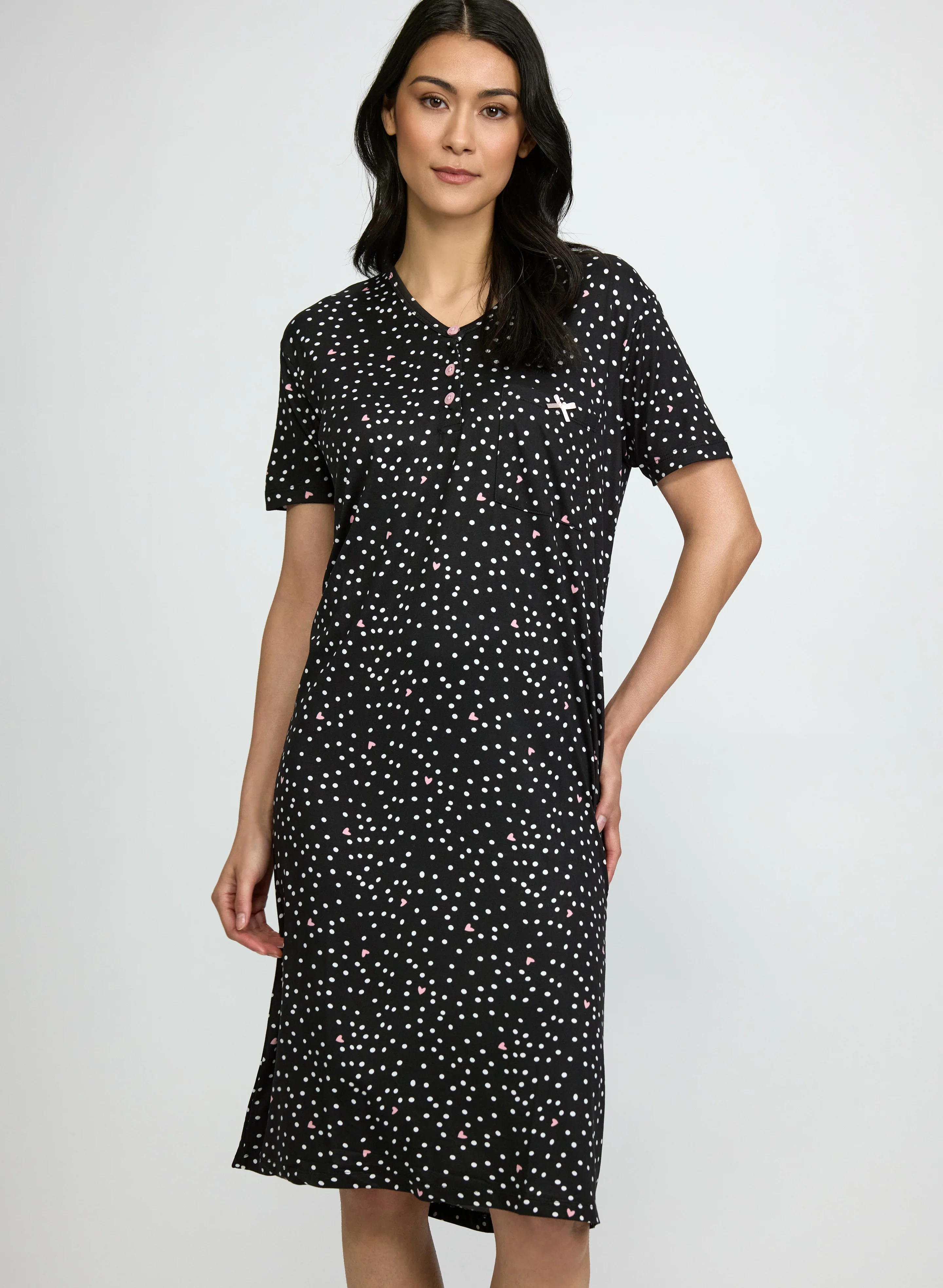 Polka Dot Print Nightgown - Image 4
