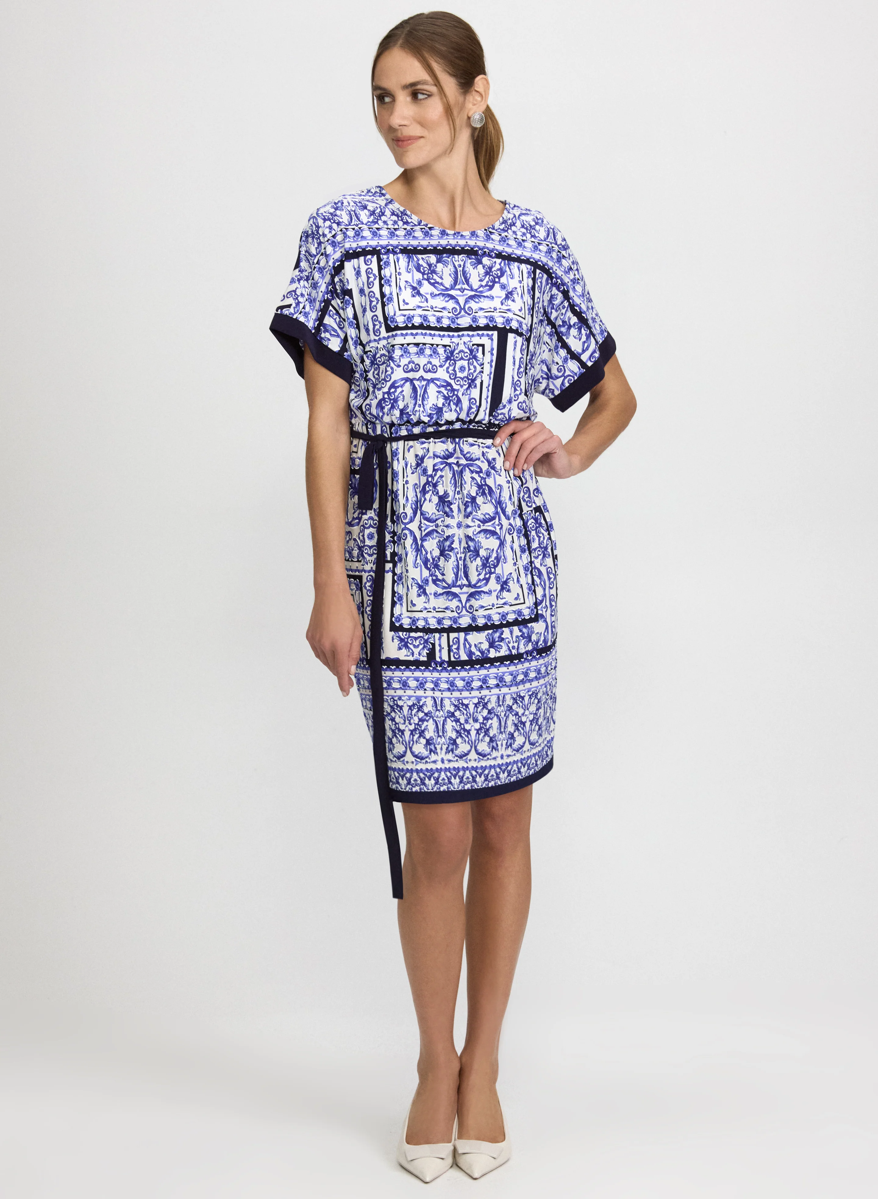 Printed Belt Dress