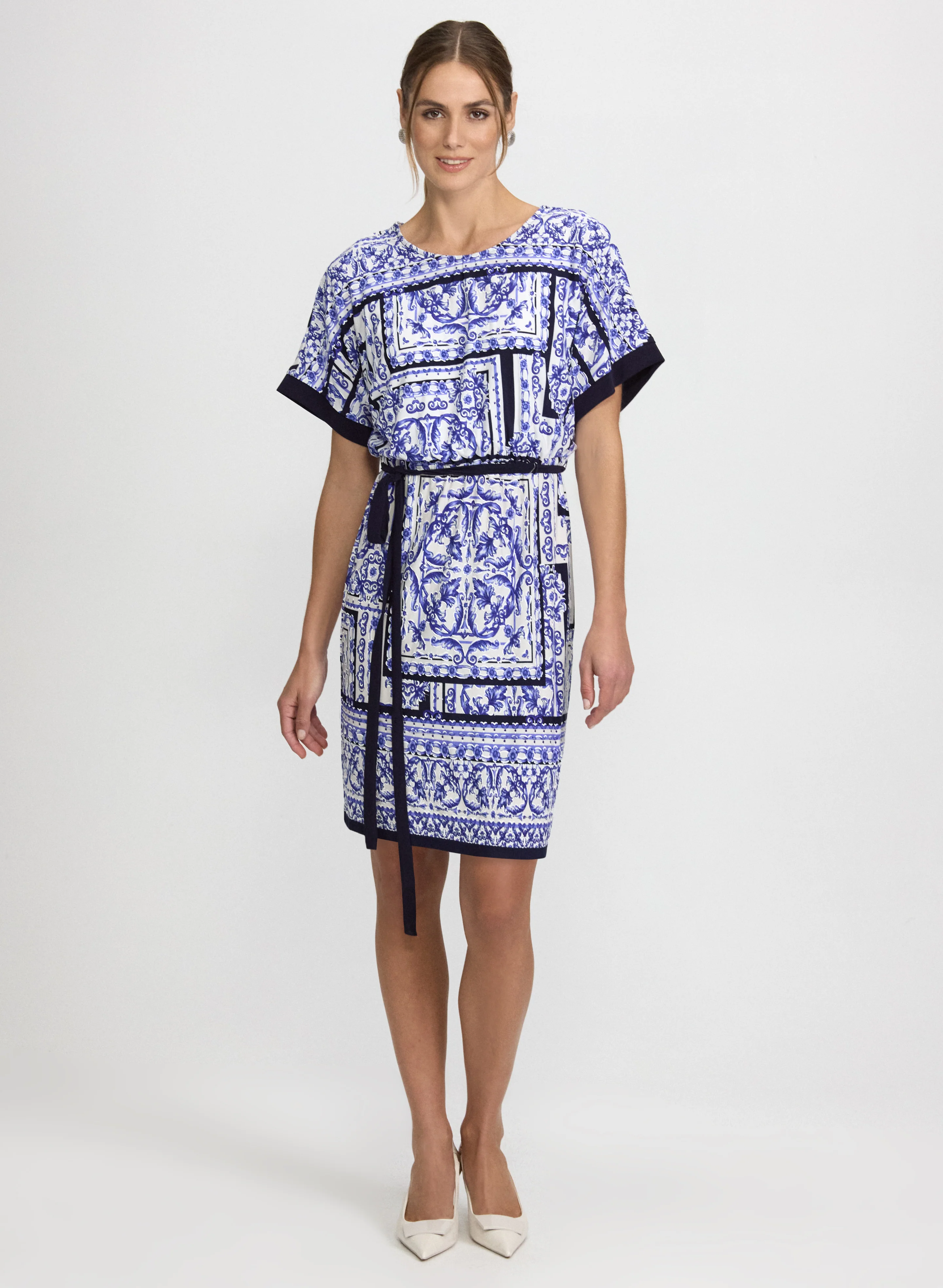 Printed Belt Dress - Image 3