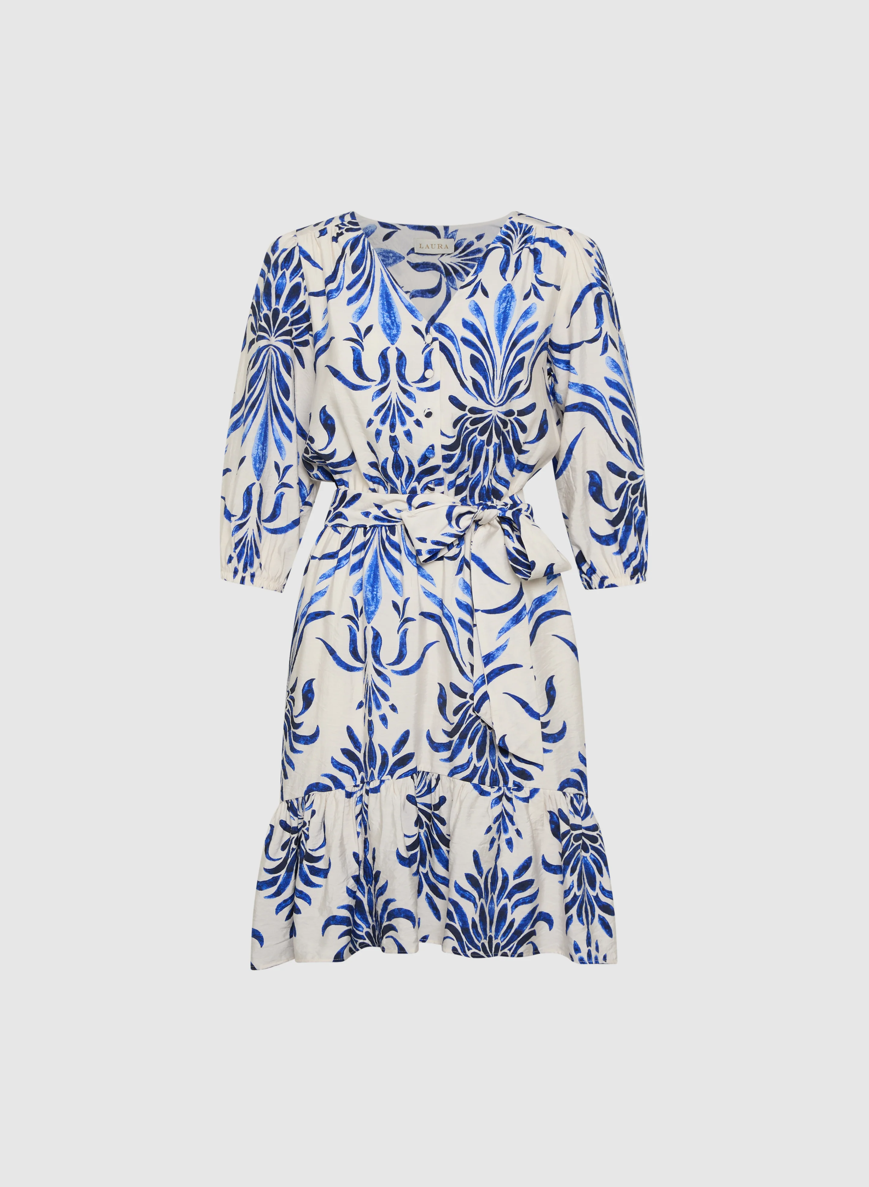 Printed Elbow Sleeve Dress - Image 6